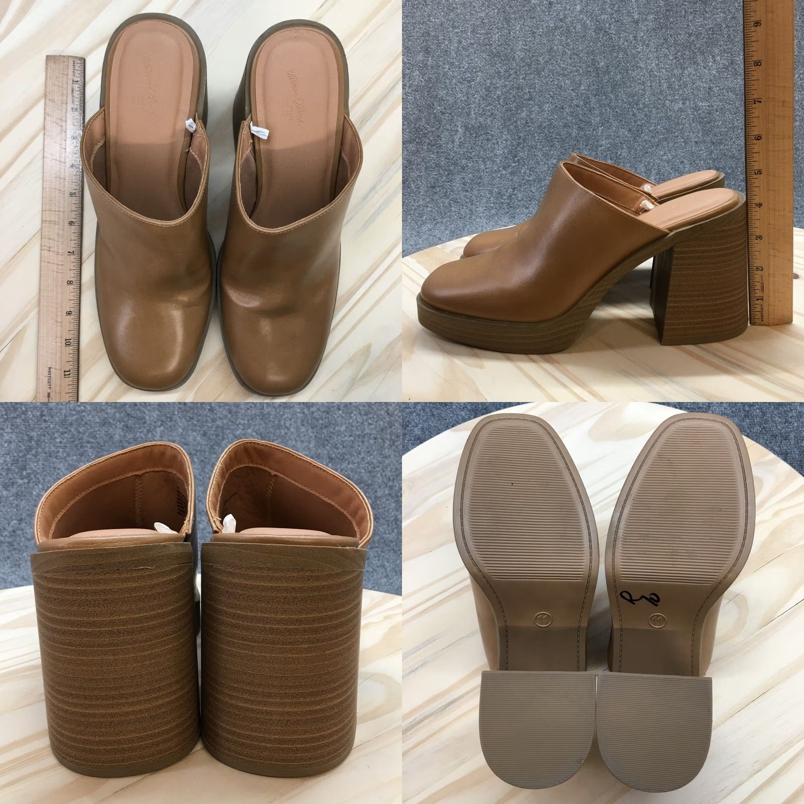 Vintage Universal Thread Tess Womens Mule Brown Faux Leather Slip On Heel 4in 11 USA Size US 11 / IT 41 - 8 Thumbnail