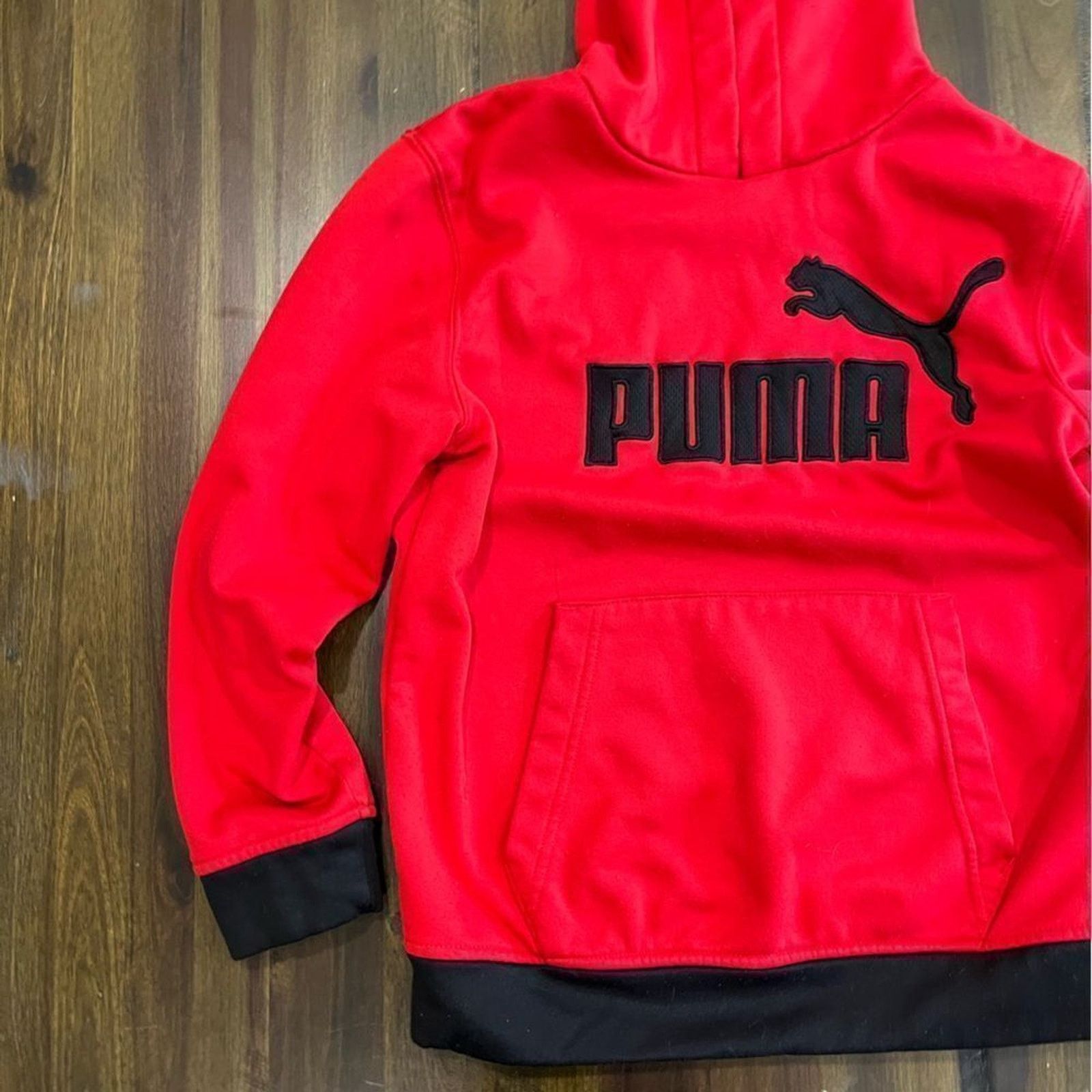 Puma Puma Kids Hoodie Red and Black Fleece - Size S Size S / US 4 / IT 40 - 10 Thumbnail