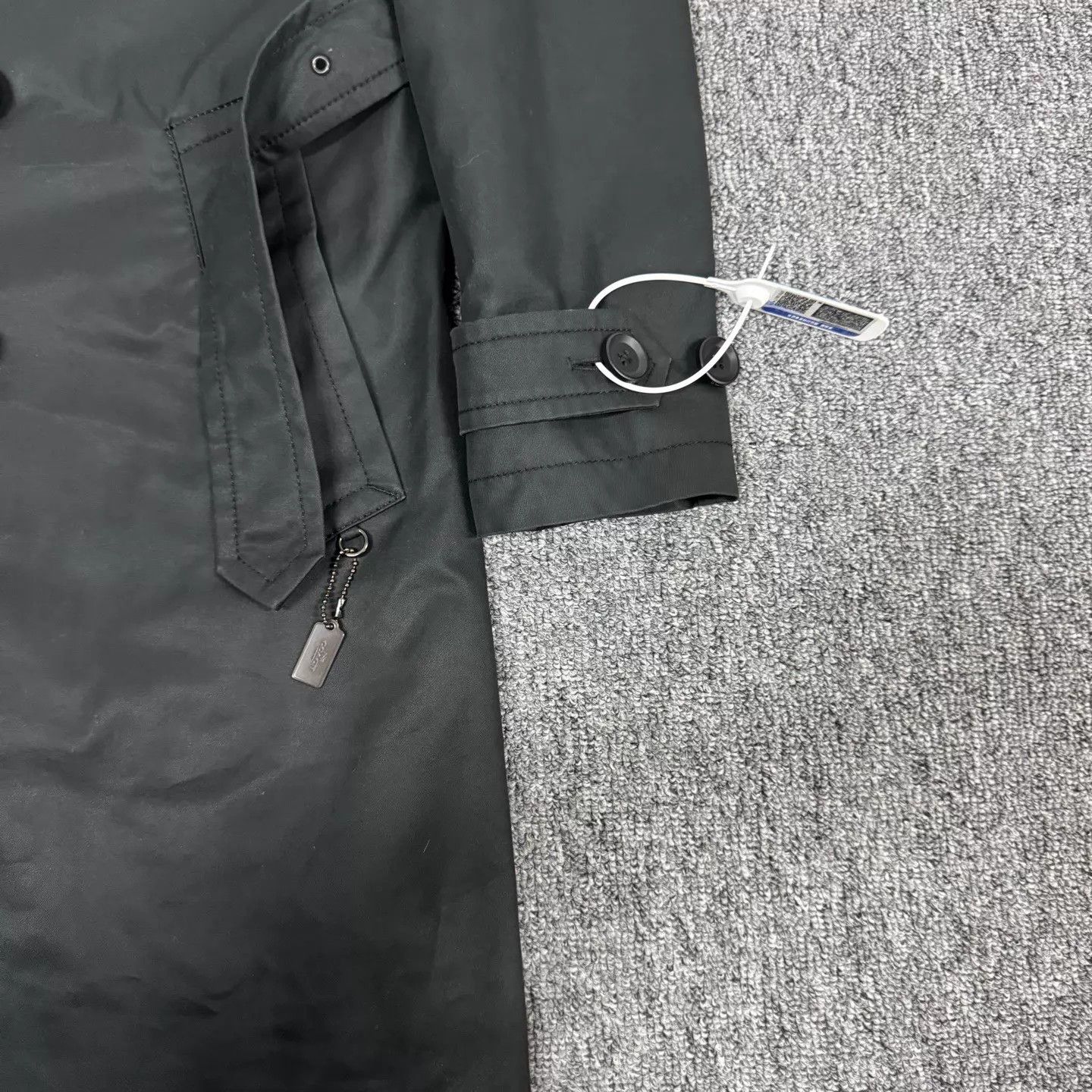 Coach COACH Black Doublebreasted Belted Trench Coat XS Size XS / US 0-2 / IT 36-38 - 3 Thumbnail