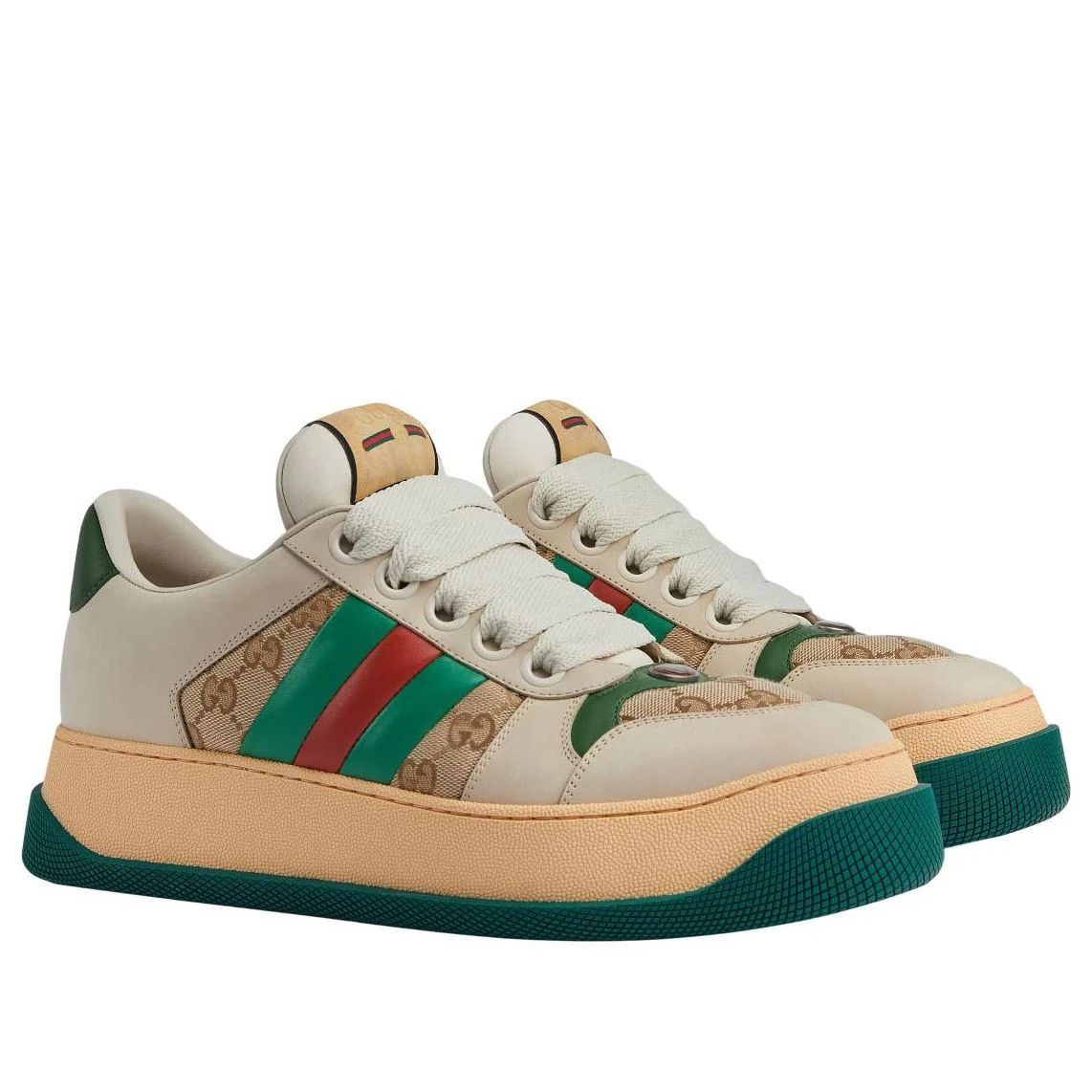 Gucci o1mt1gz0925 Men's Screener Trainers With Web In Multicolor Size US 6.5 / EU 39-40 - 2 Thumbnail