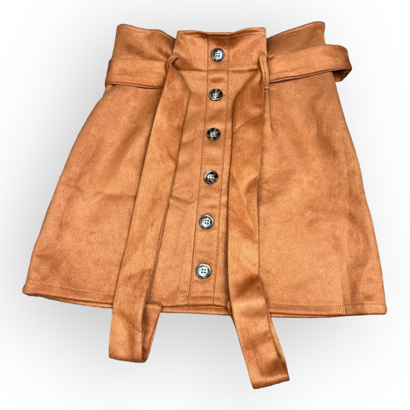 Kohl's Women's High Waist Button Front Belted A-Line Mini Skirt Size 28" / US 6 / IT 42 - 3 Thumbnail