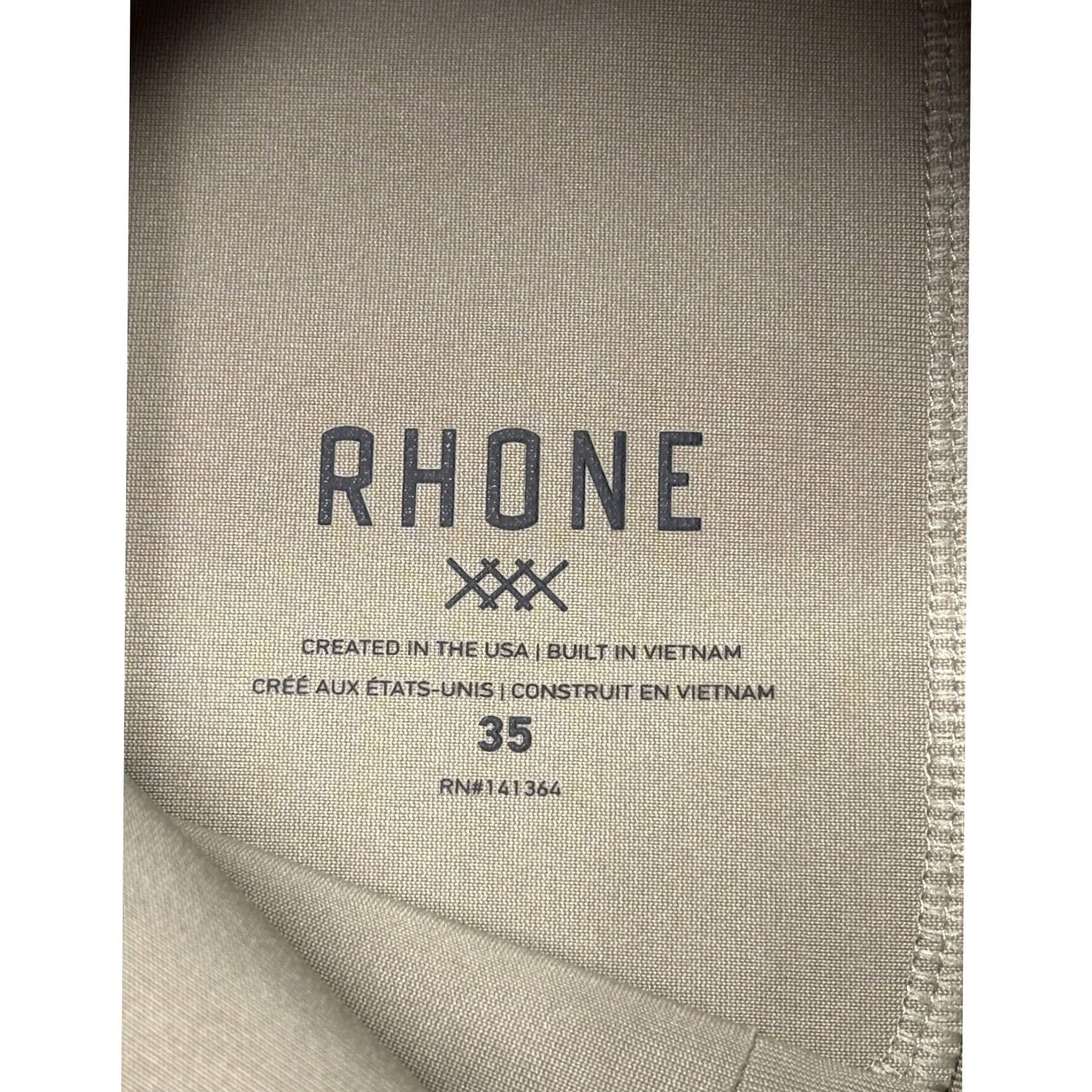 Rhone Rhone Commuter Pants Mens 35X32 Khaki Tan Straight Leg Performance FA20 100036 Size US 35 - 4 Thumbnail