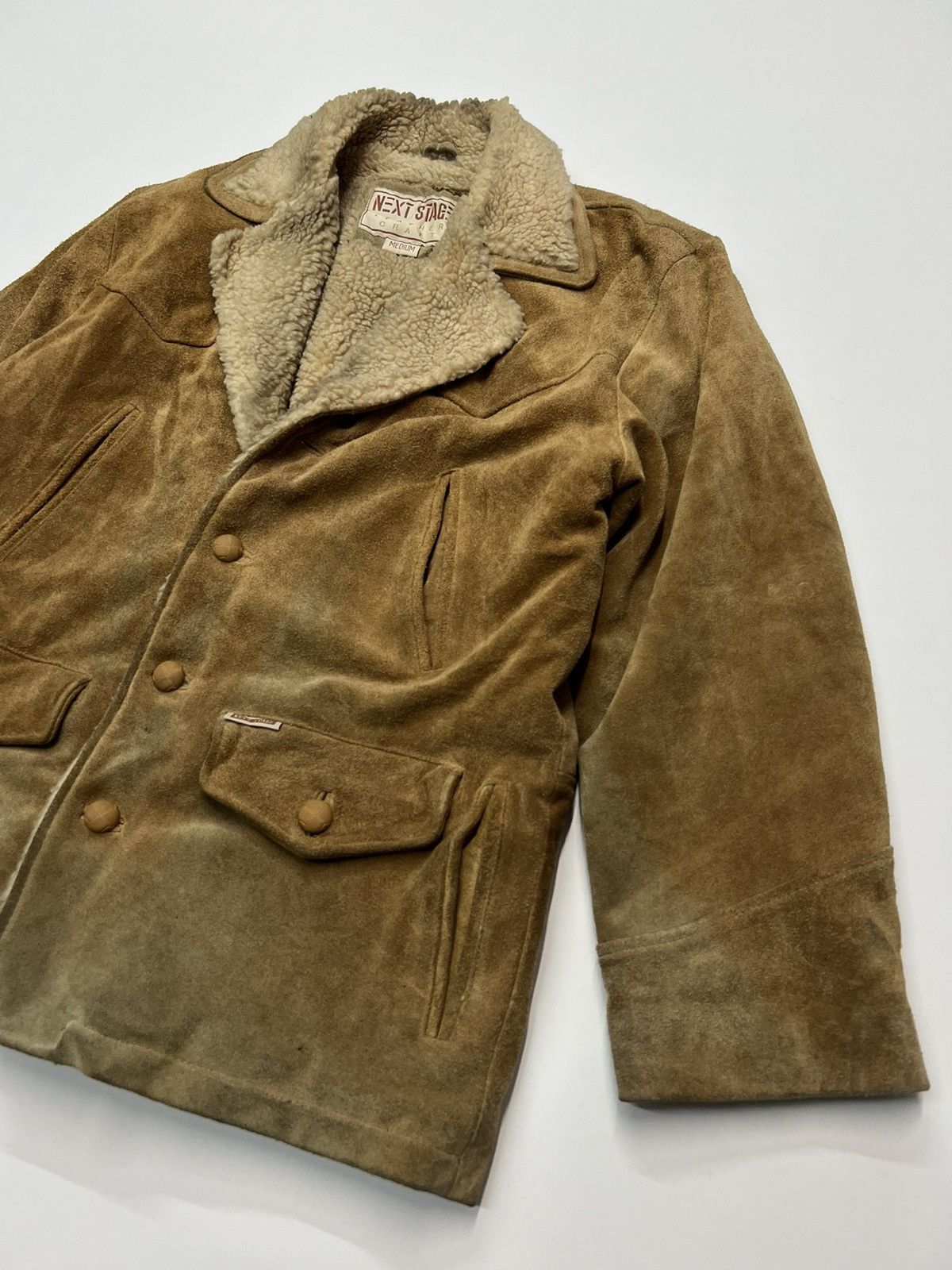 Vintage 🔥VINTAGE NEXT STAGE LEATHER CRAFT SHEARLING JACKET Size US M / EU 48-50 / 2 - 4 Thumbnail