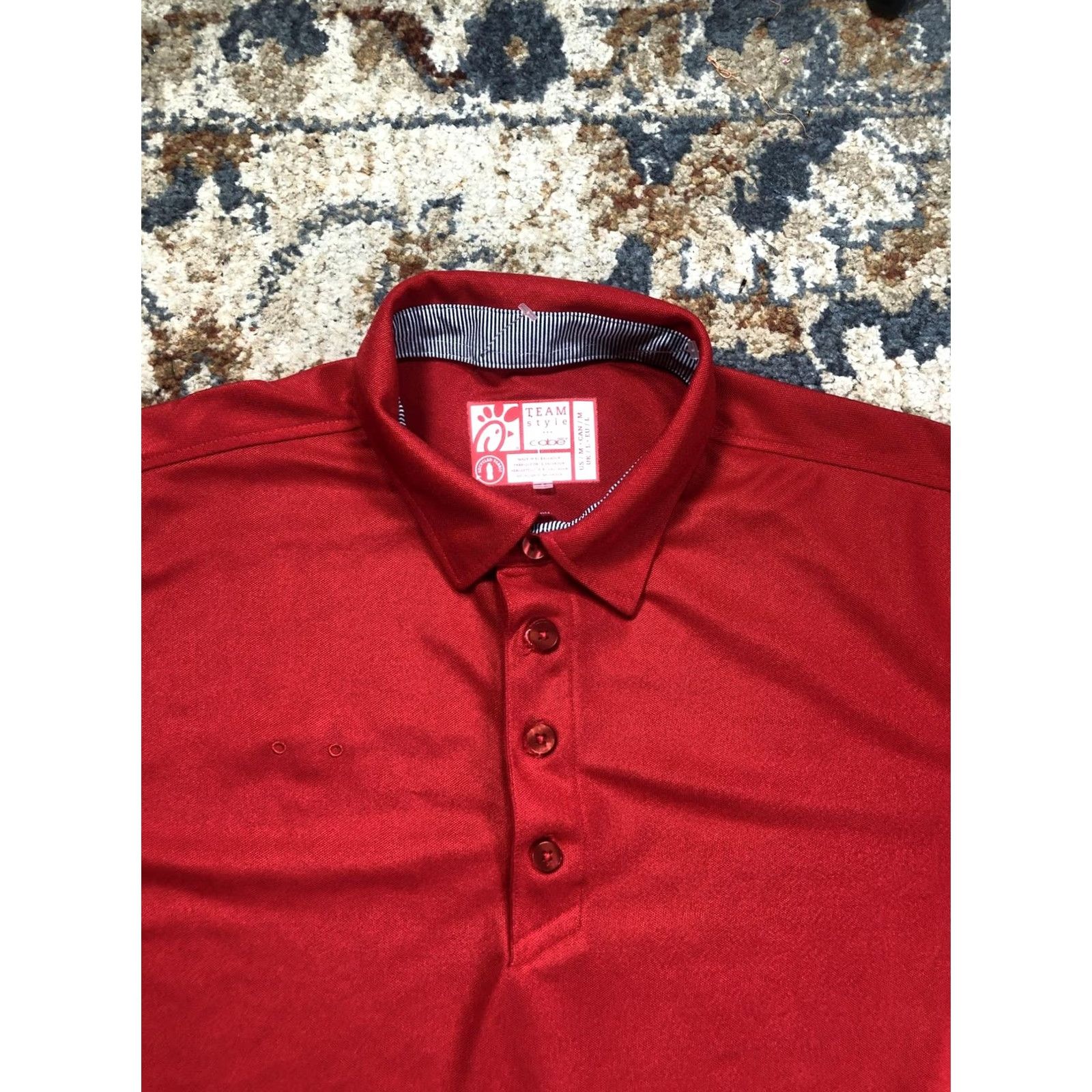 Vintage Chick-fil-A TEAM style Polo Shirt Mens M Red Solid Short Sleeve Workwear Polo Shirt Size US M / EU 48-50 / 2 - 2 Thumbnail