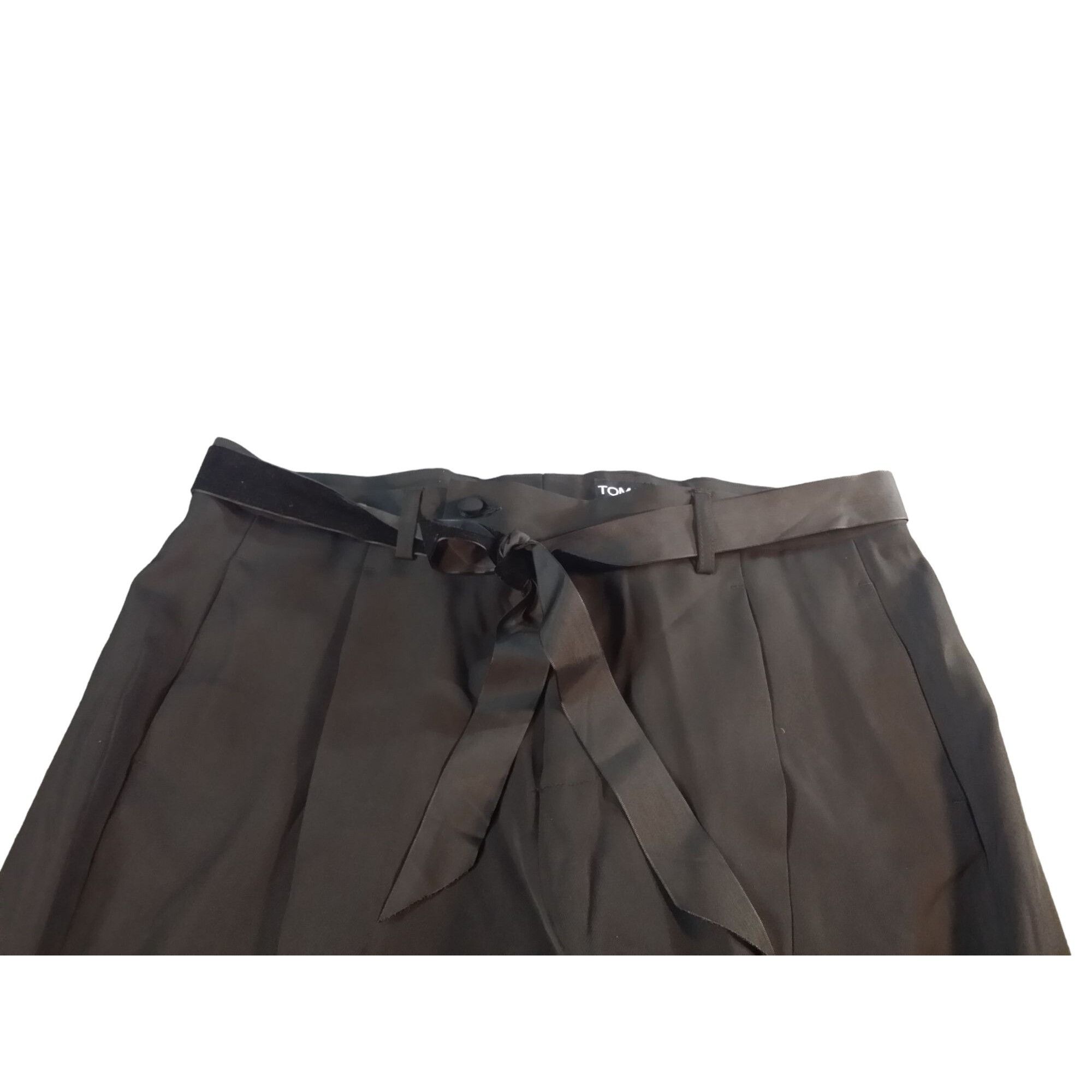 Tom Ford Tom Ford Trouser Dress Pants Women Sz 16 Black Raw Hem Belt Size 38" / US 16 / IT 52 - 3 Thumbnail