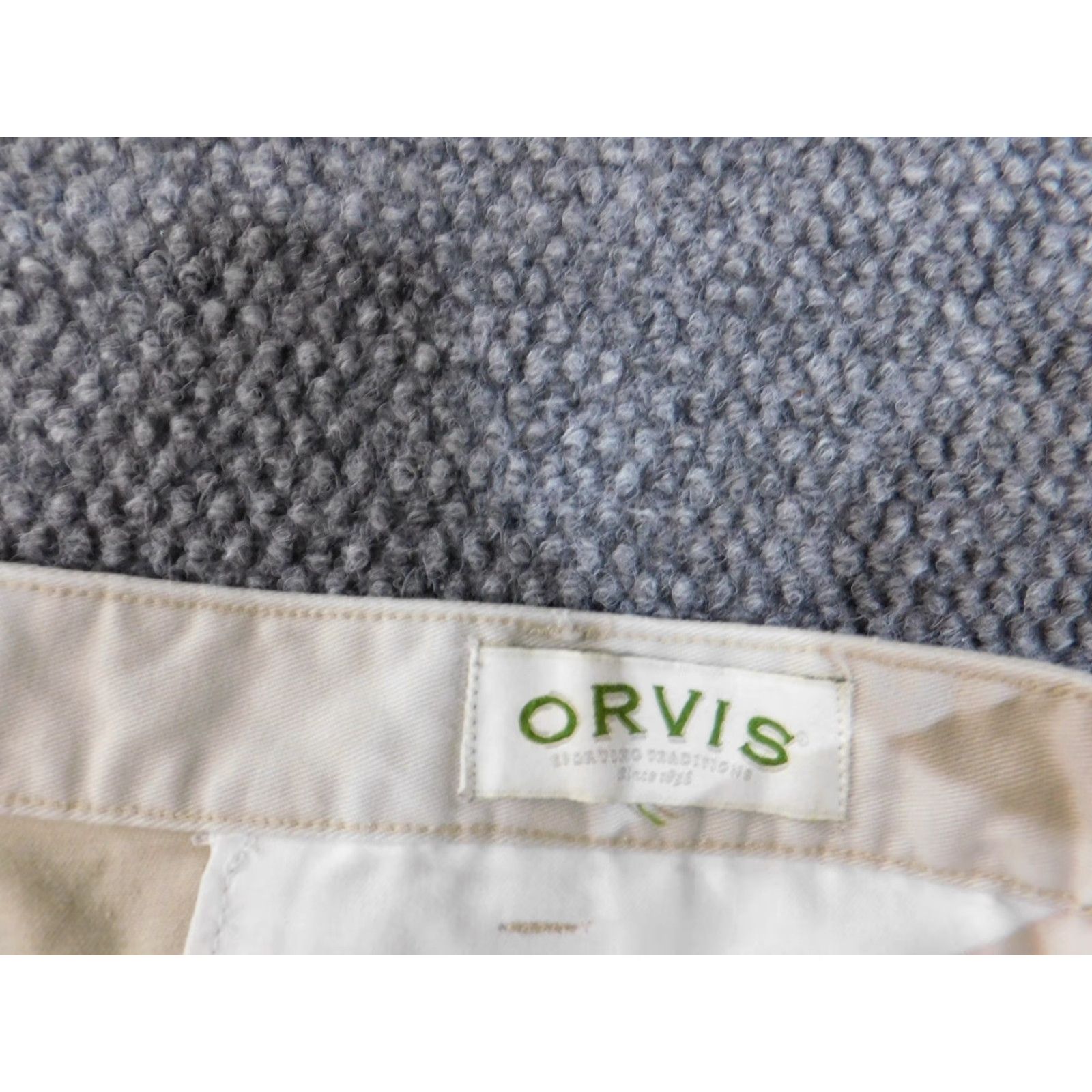 Orvis Orvis Pants 38x28 Men Beige Cotton Chino Straight Leg Flat Front Casual Modern Classic Pockets No Holes or Tears Size US 38 / EU 54 - 2 Thumbnail