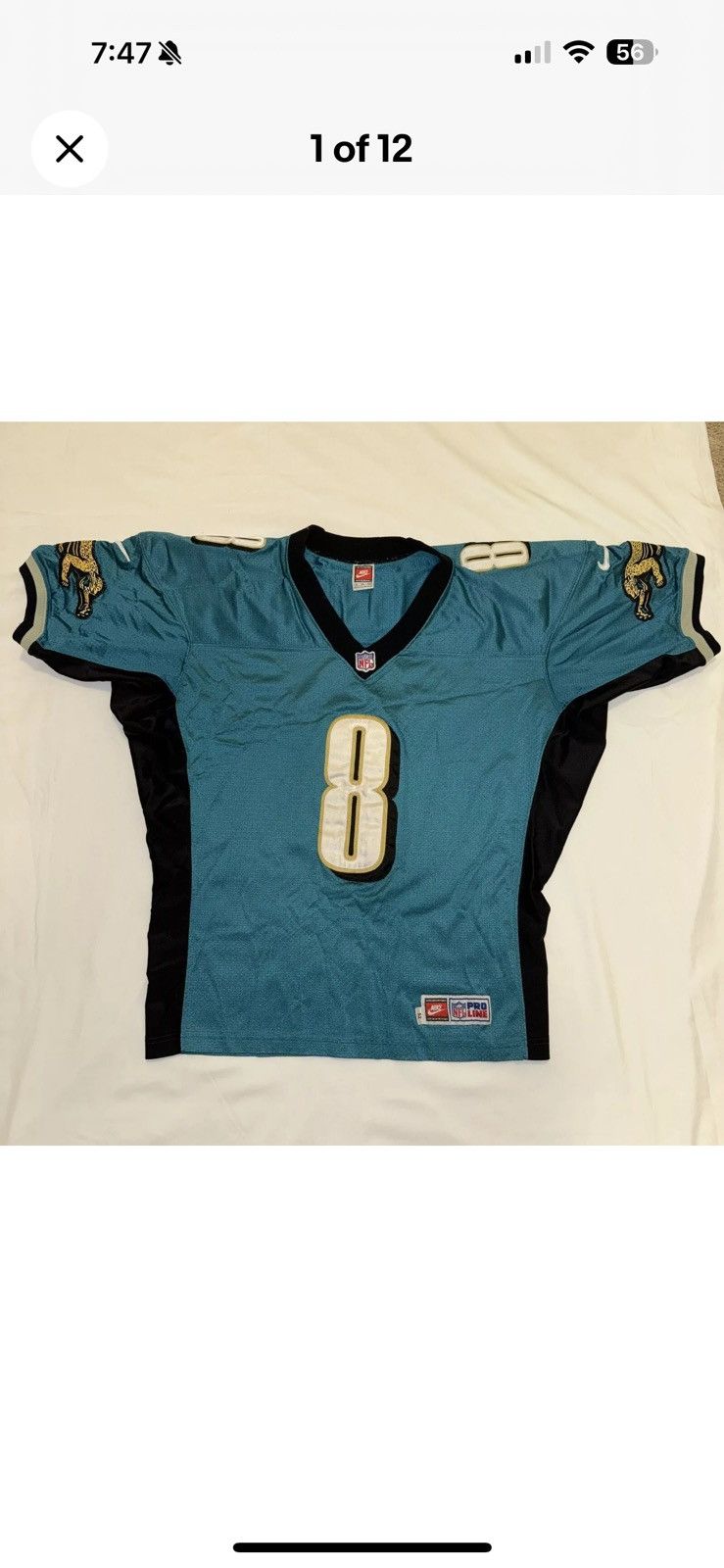 Nike Nike Pro Line Mark Brunell Jaguars Jags Sewn NFL Jersey 2XL Size US XXL / EU 58 / 5 - 1 Thumbnail