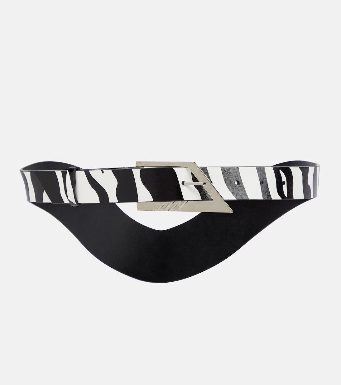 The Attico o1mle0525 Size: M / Zebra Print Belt in Black & White Size ONE SIZE - 3 Thumbnail