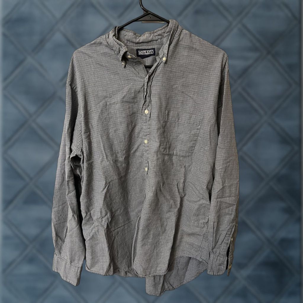 Lands' End Lands' End Button-Up Shirt Large Long Sleeve Mens Multicolor Plaid Cotton Size US L / EU 52-54 / 3 - 1 Thumbnail