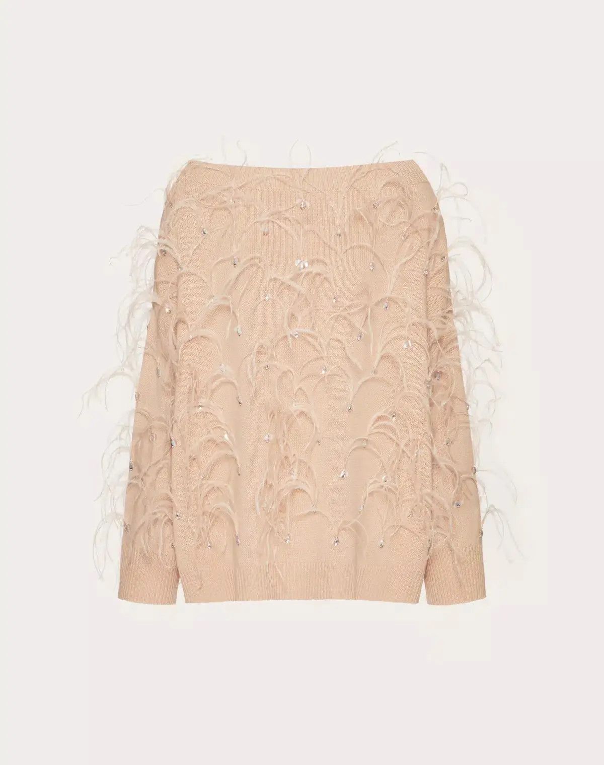 Valentino o1s1wg110426 Embroidered Wool Jumper Sweater in Poudre Size S / US 4 / IT 40 - 3 Thumbnail