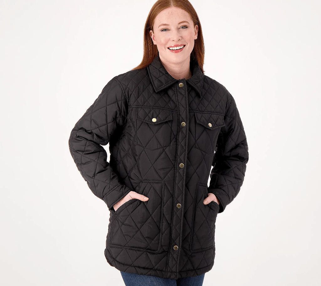 Weatherproof Weatherproof Women's Quilted Shacket Black Plus Size 1X Size XL / US 12-14 / IT 48-50 - 1 Thumbnail