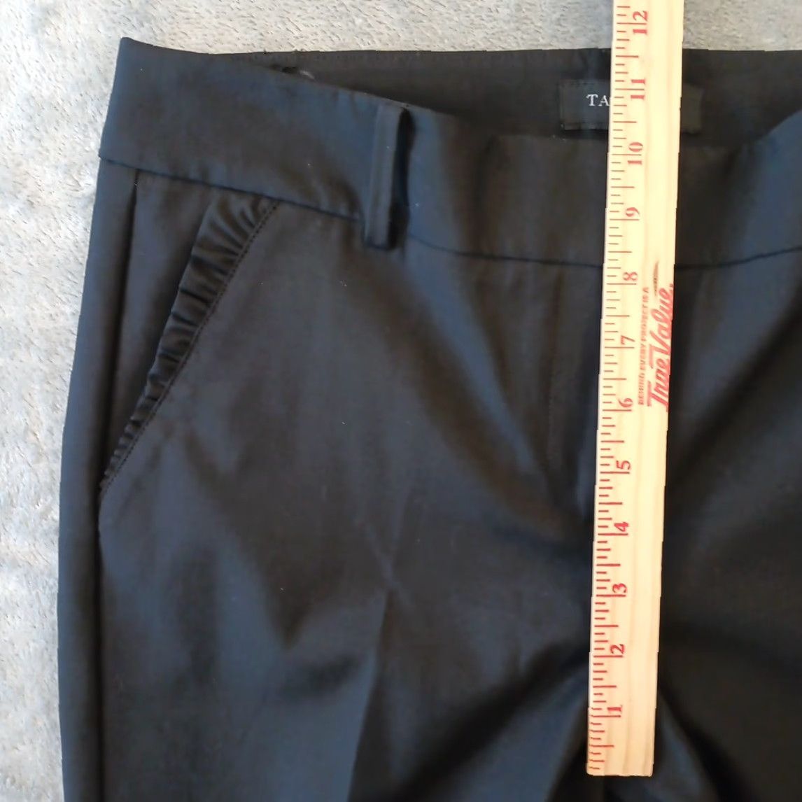 Talbots Talbots Petites Dress Pants Womens Size 10P Black 33x24 Mid Rise Ruffle Accent Pants Dress Pants Ladies Womens Size 32" / US 10 / IT 46 - 3 Thumbnail
