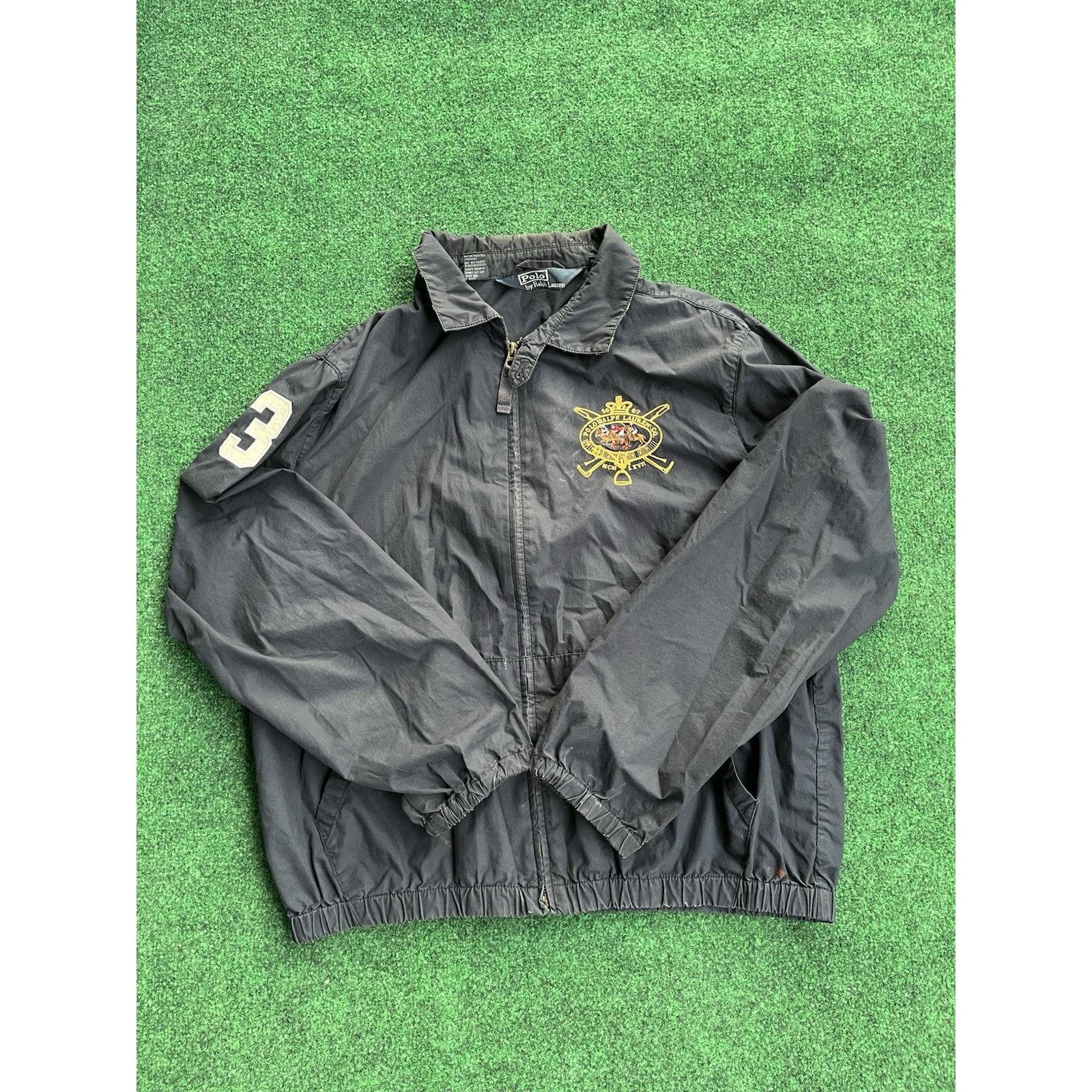 Polo Ralph Lauren VTG POLO Ralph Lauren Jacket Navy Logo Patch Distressed READ Size US L / EU 52-54 / 3 - 1 Thumbnail