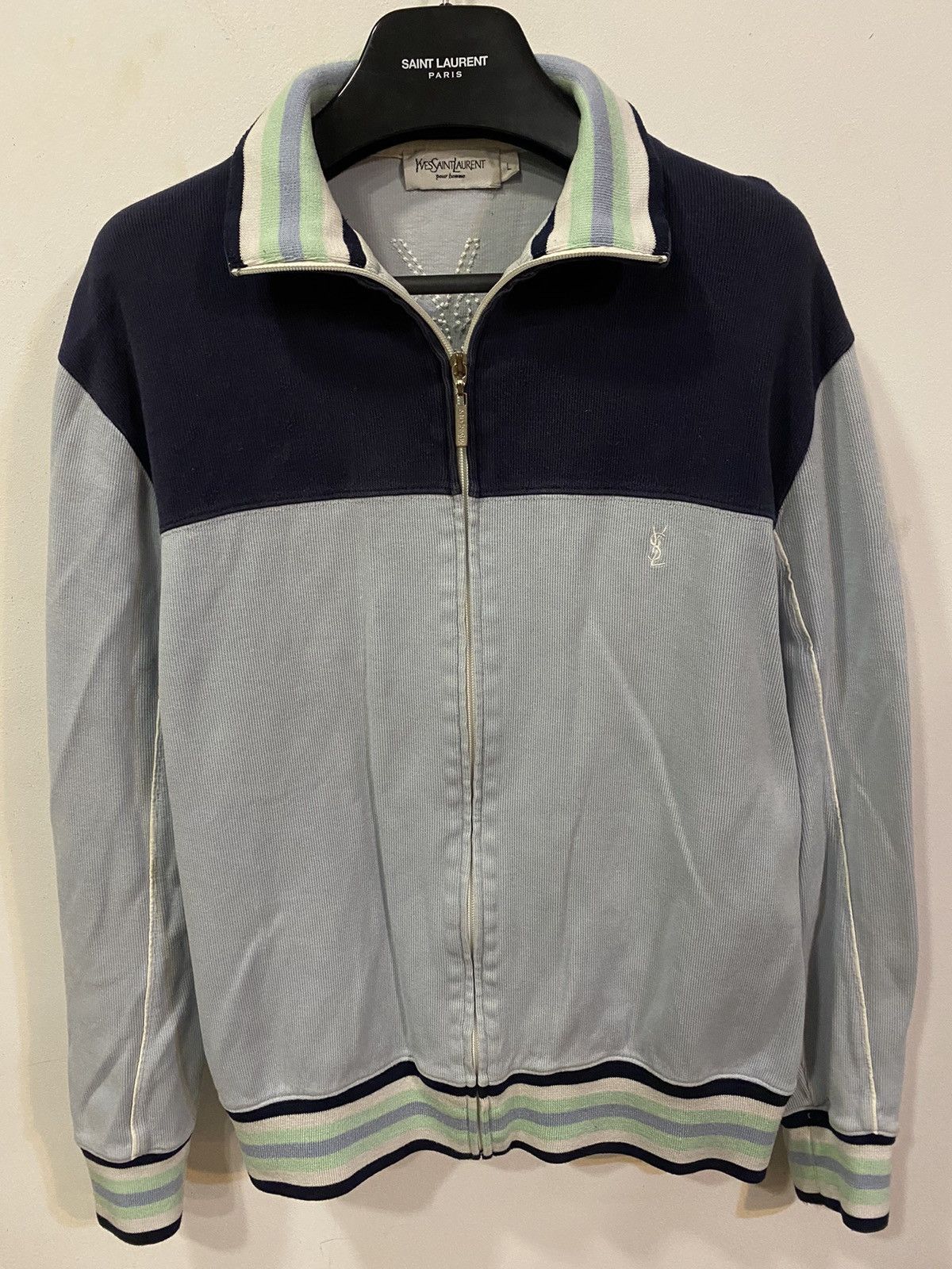 Yves Saint Laurent Blue YSL Sweatshirt Zip YSL Jacket YSL Sweater Size US M / EU 48-50 / 2 - 1 Thumbnail