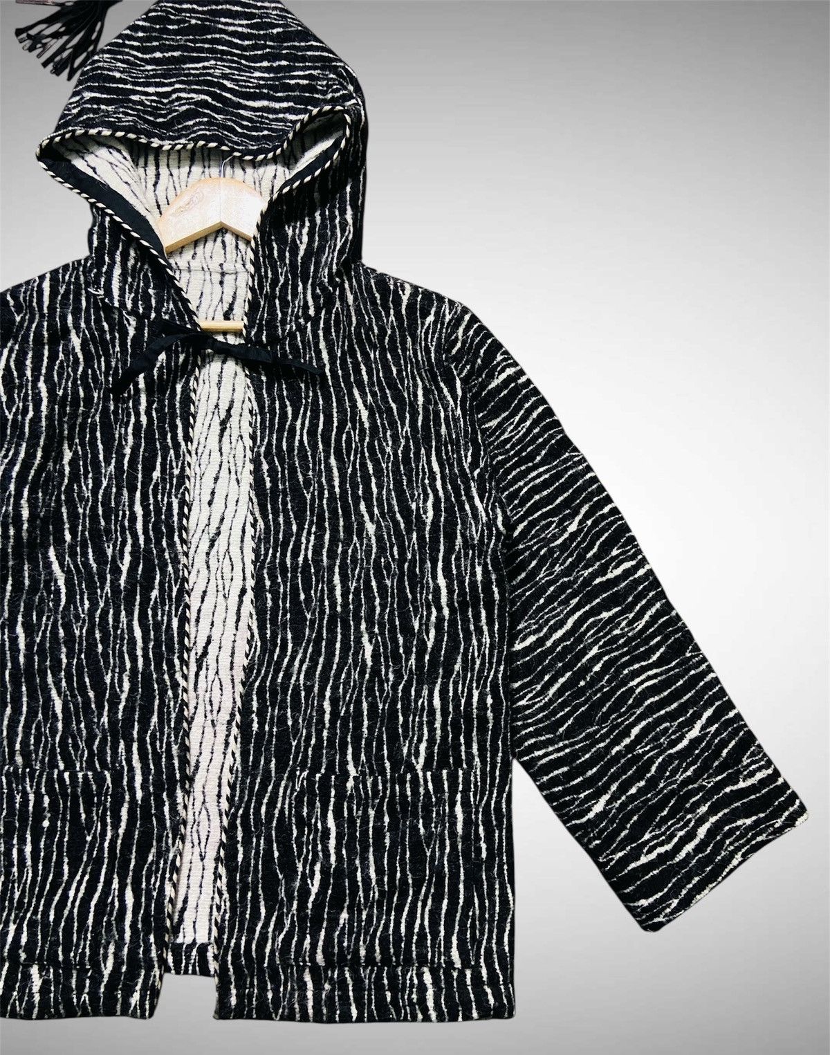 agnes b. Vintage 90’s Agnes B. Hooded Tassel Coat - Knit Djellaba Size US L / EU 52-54 / 3 - 6 Thumbnail
