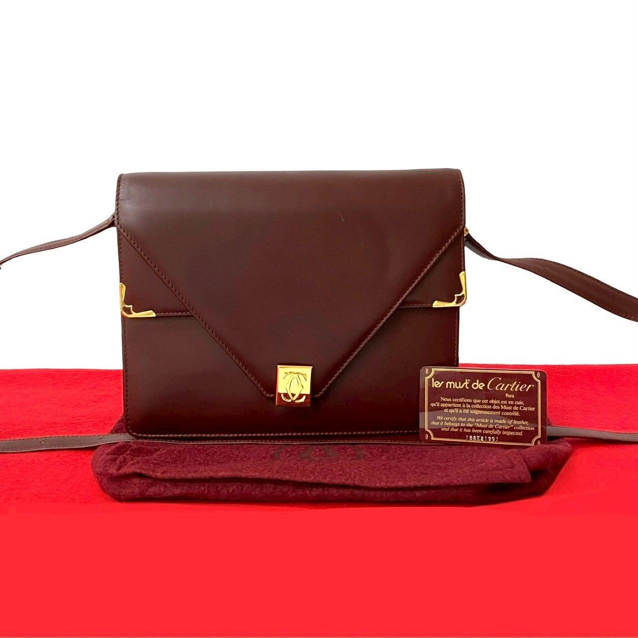Cartier Cartier Shoulder Bag Red Leather Size ONE SIZE - 1 Thumbnail