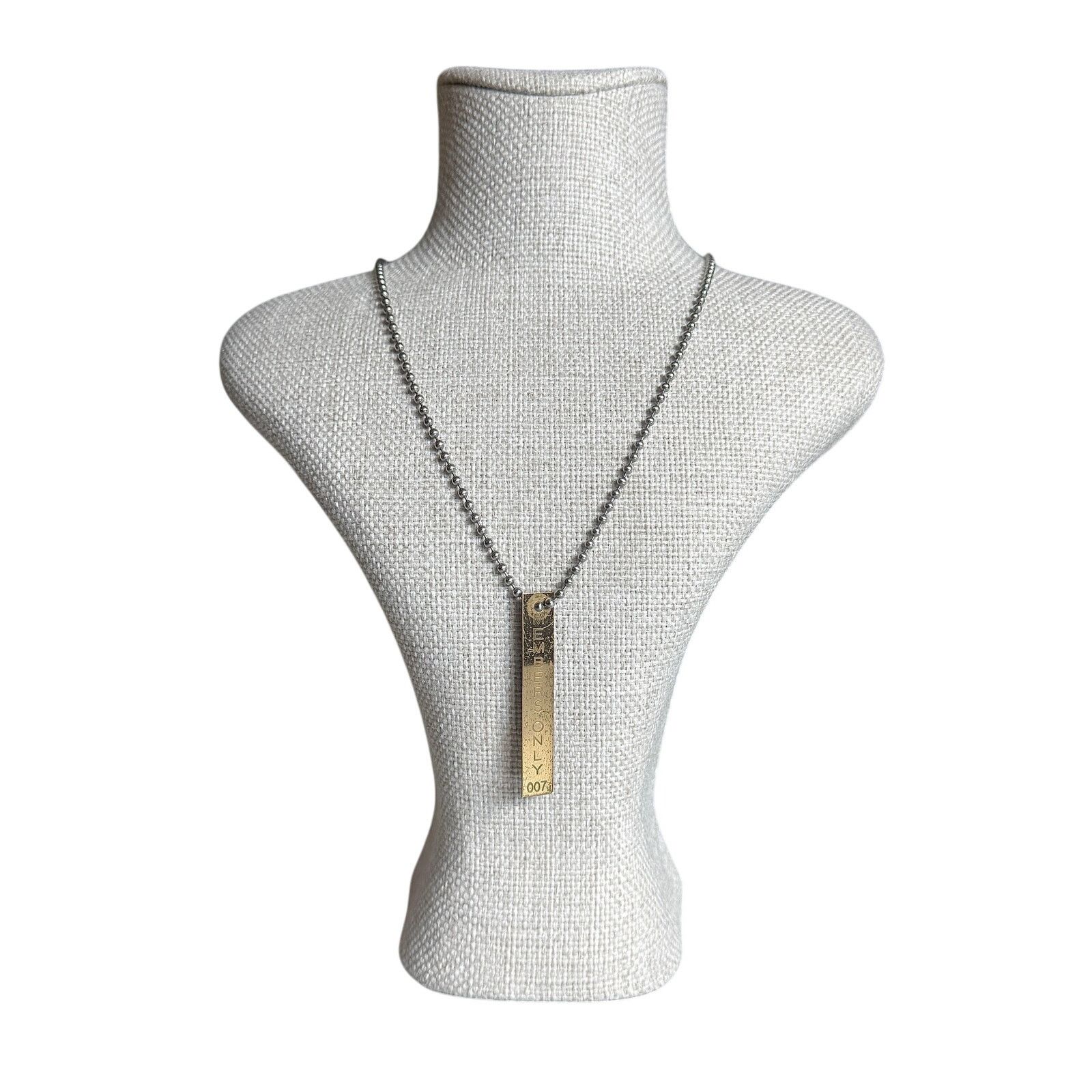 Members Only Members Only Bar Tag Double-Strand Ball Chain Necklace Size ONE SIZE - 1 Thumbnail