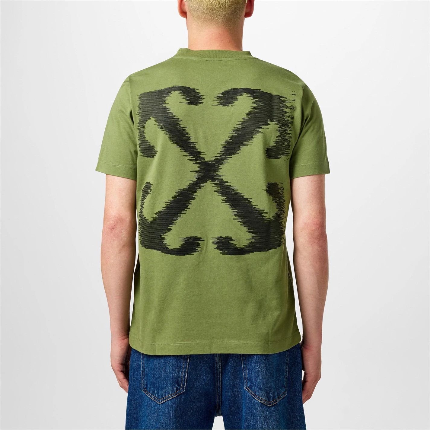 Off-White o1g2r1mq0226 Logo Arrow Short Sleeve T-Shirt In Green Size US M / EU 48-50 / 2 - 4 Thumbnail