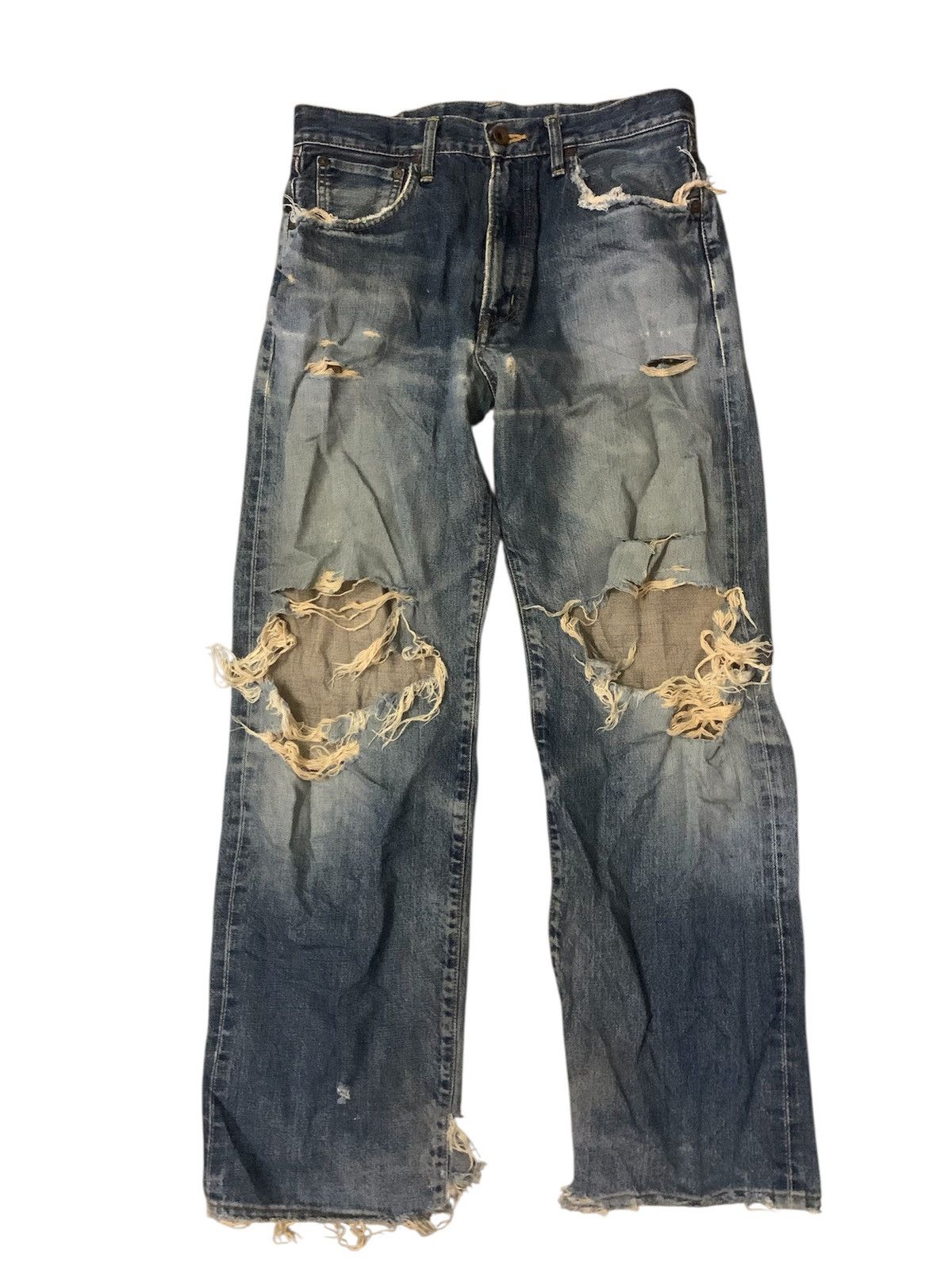 Edwin Edwin 505 Flare Distressed Selvedge Denim Jeans Size US 31 - 1 Thumbnail