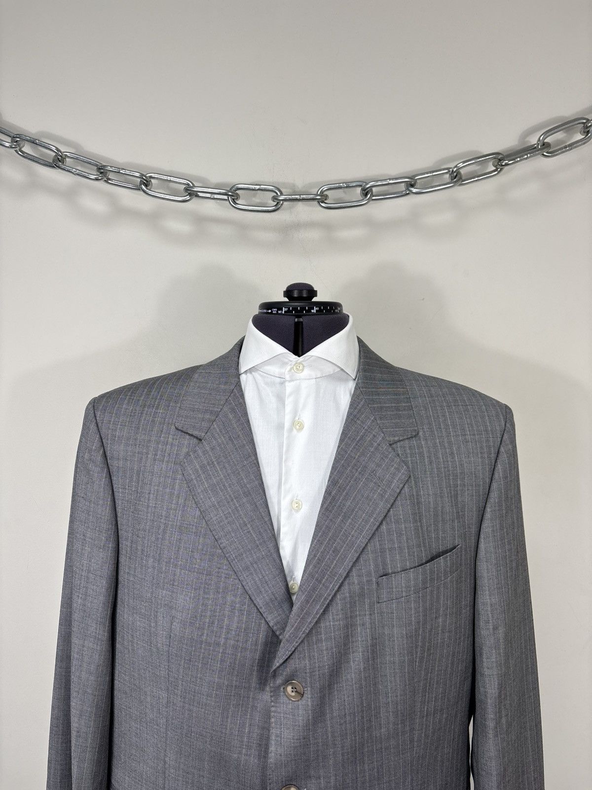 Other Bespoke Dormeuil Men’s 2-Piece Grey Pinstripe Wool Suit Size 52R - 3 Thumbnail