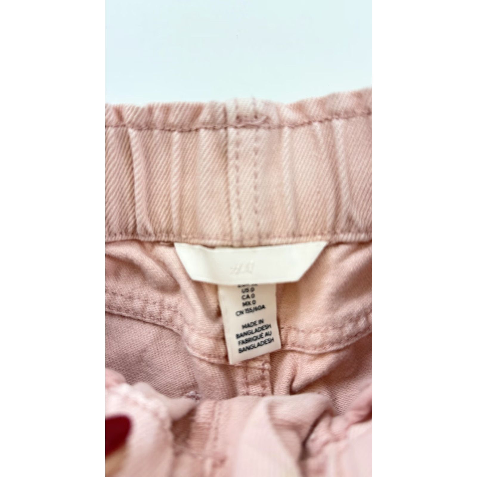H&M H&M Jeans Womens 0 Pink Straight Leg Elastic Waist 100% Cotton Denim Light Wash Jeans Size 25" / US 0 / IT 36 - 3 Thumbnail