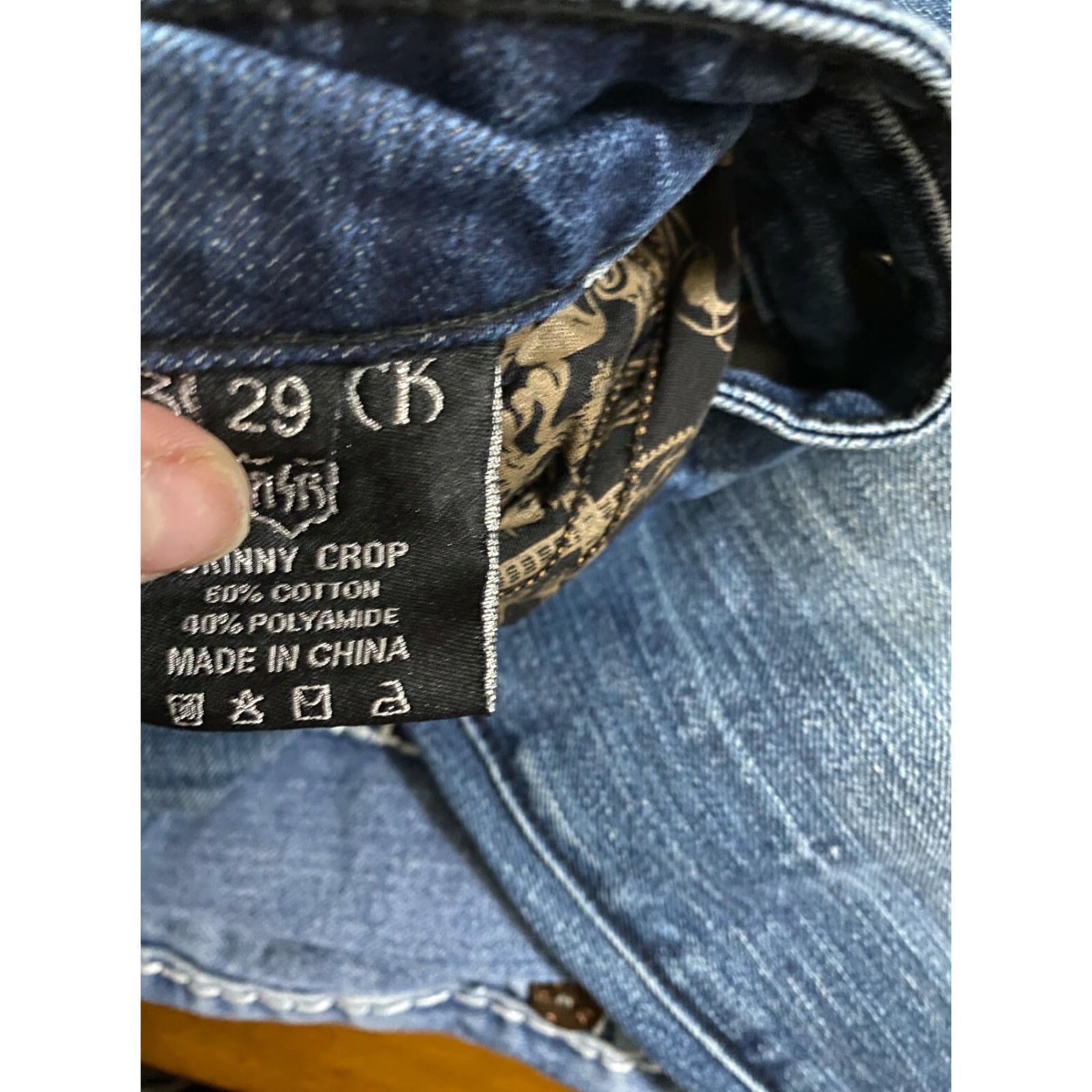Express Rerock For Express 29 Skinny Crop Jeans Women Dark Wash Denim Regular Zip Low Rise 6.5-8.5in Blue Jeans tapered Size 29" - 7 Thumbnail