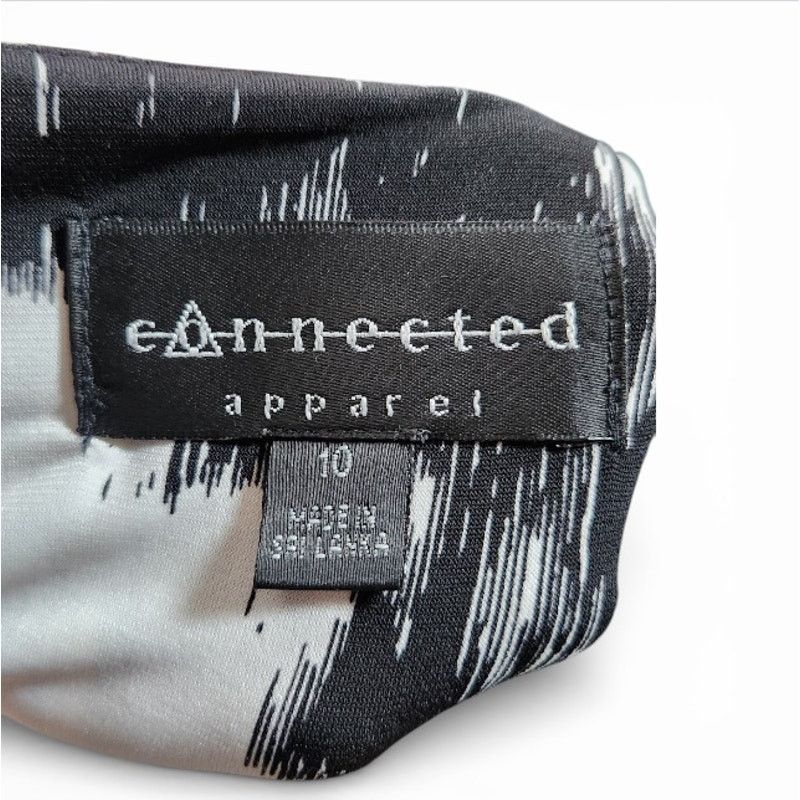 Other Connected Apparel Size 10 Dress Black & White Graphic Size L / US 10 / IT 46 - 3 Thumbnail