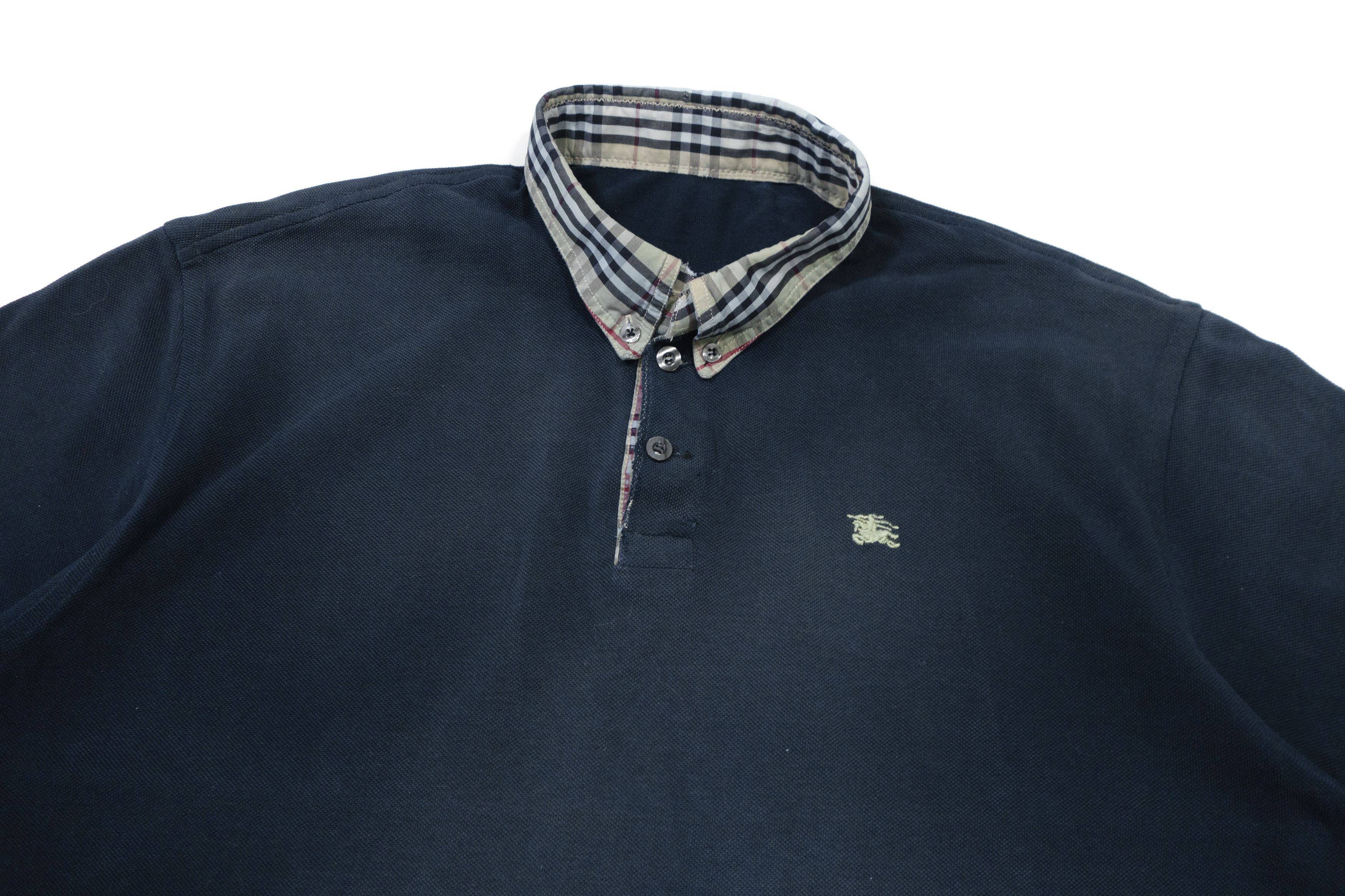 Burberry 00s Nova Check Collar Polo Shirt Vintage Size US XL / EU 56 / 4 - 3 Thumbnail