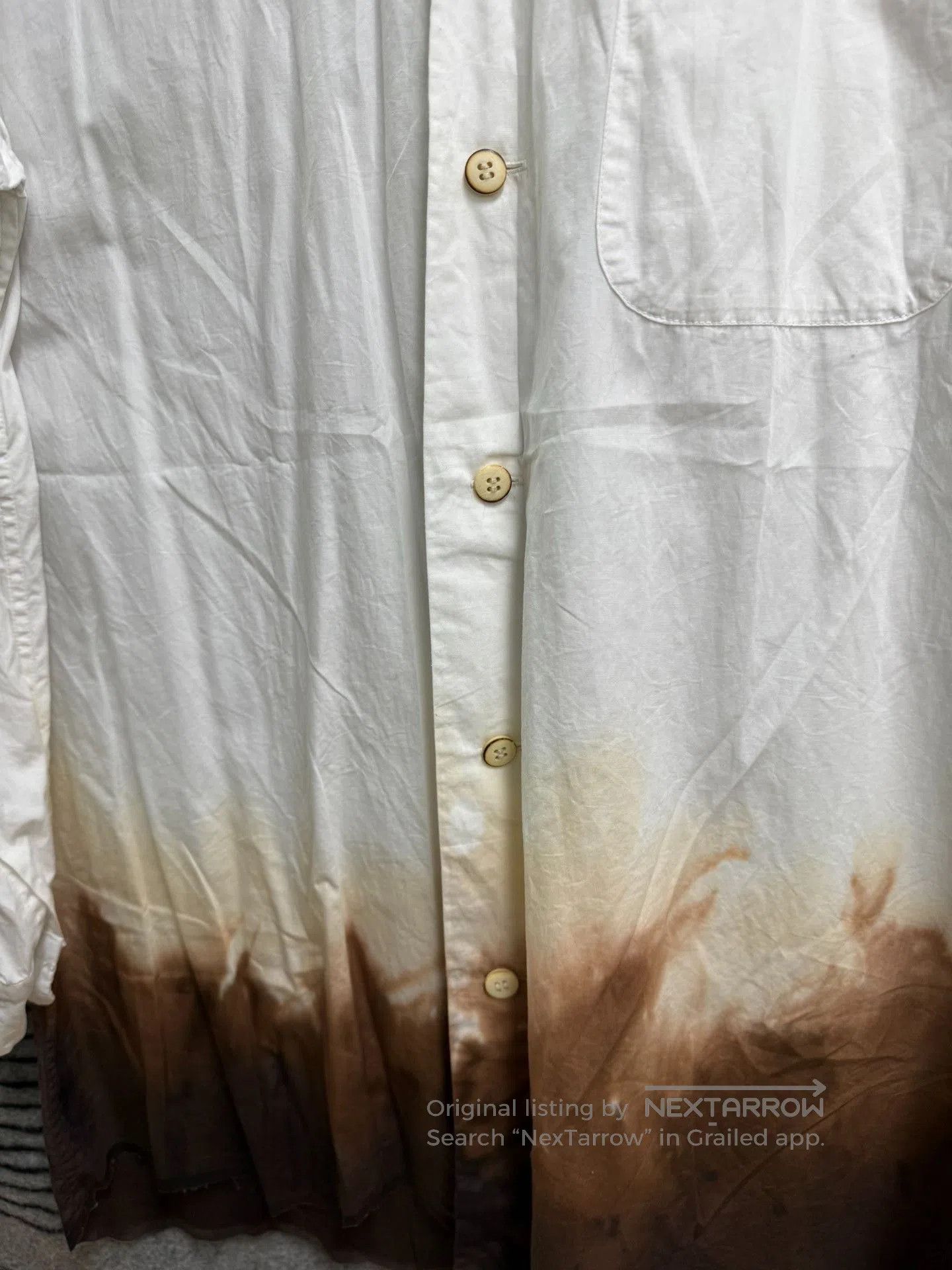 Issey Miyake Issey Miyake Loose Burned Button Shirt. Size US M / EU 48-50 / 2 - 7 Thumbnail