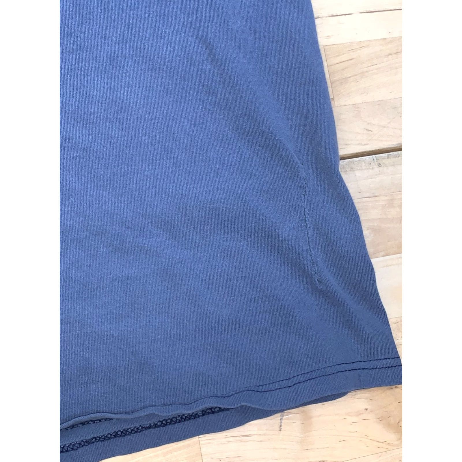 Delta VINTAGE Delta T-Shirt Mens XL Blue 90s Jesus Justified Distress Crew Neck Short Sleeve Midwest 2000-2009 Size US XL / EU 56 / 4 - 7 Thumbnail