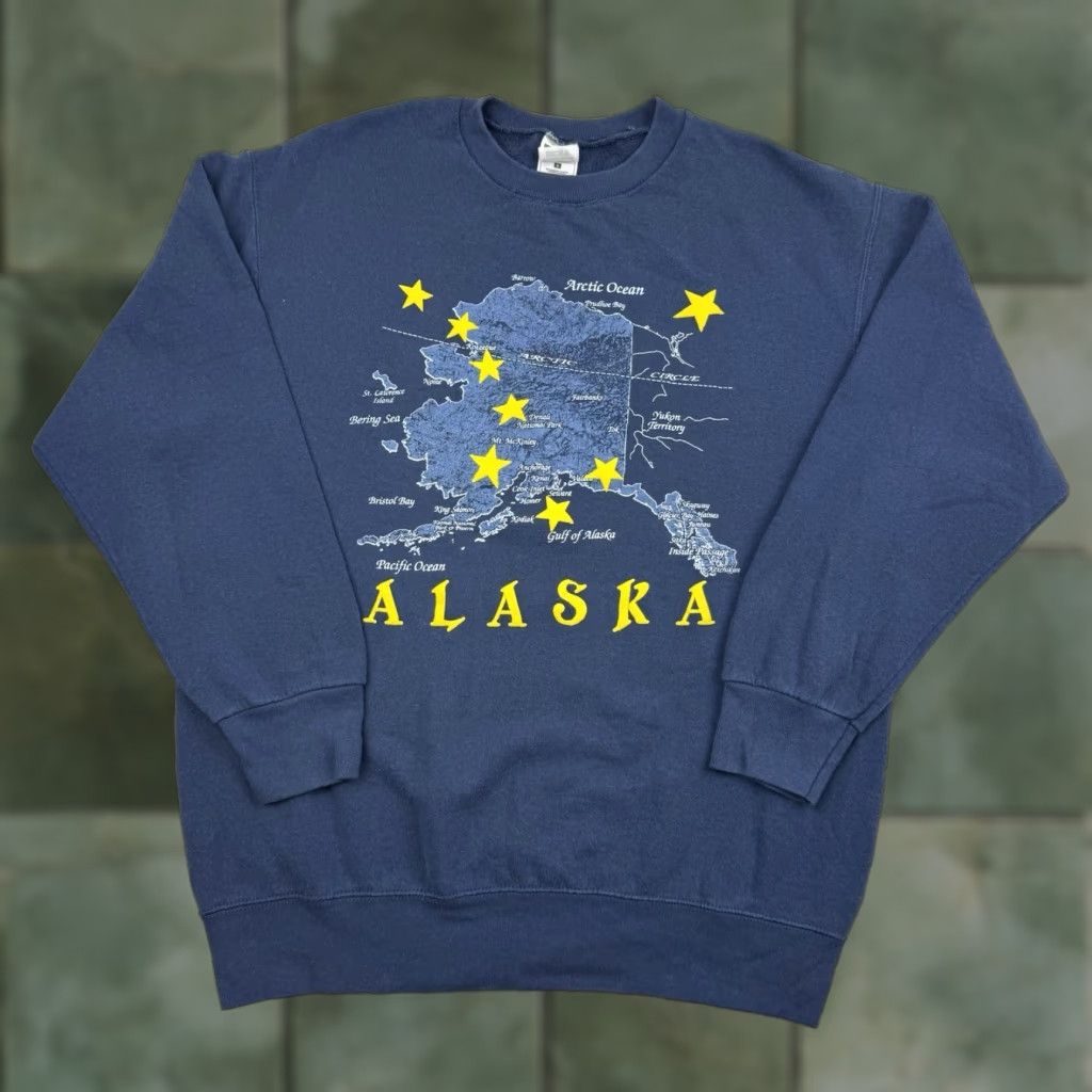 Fruit Of The Loom VINTAGE Fruit of the Loom Sweatshirt Men L Blue 90s USA Nature Constellation Crew Neck Pullover Size US L / EU 52-54 / 3 - 1 Thumbnail