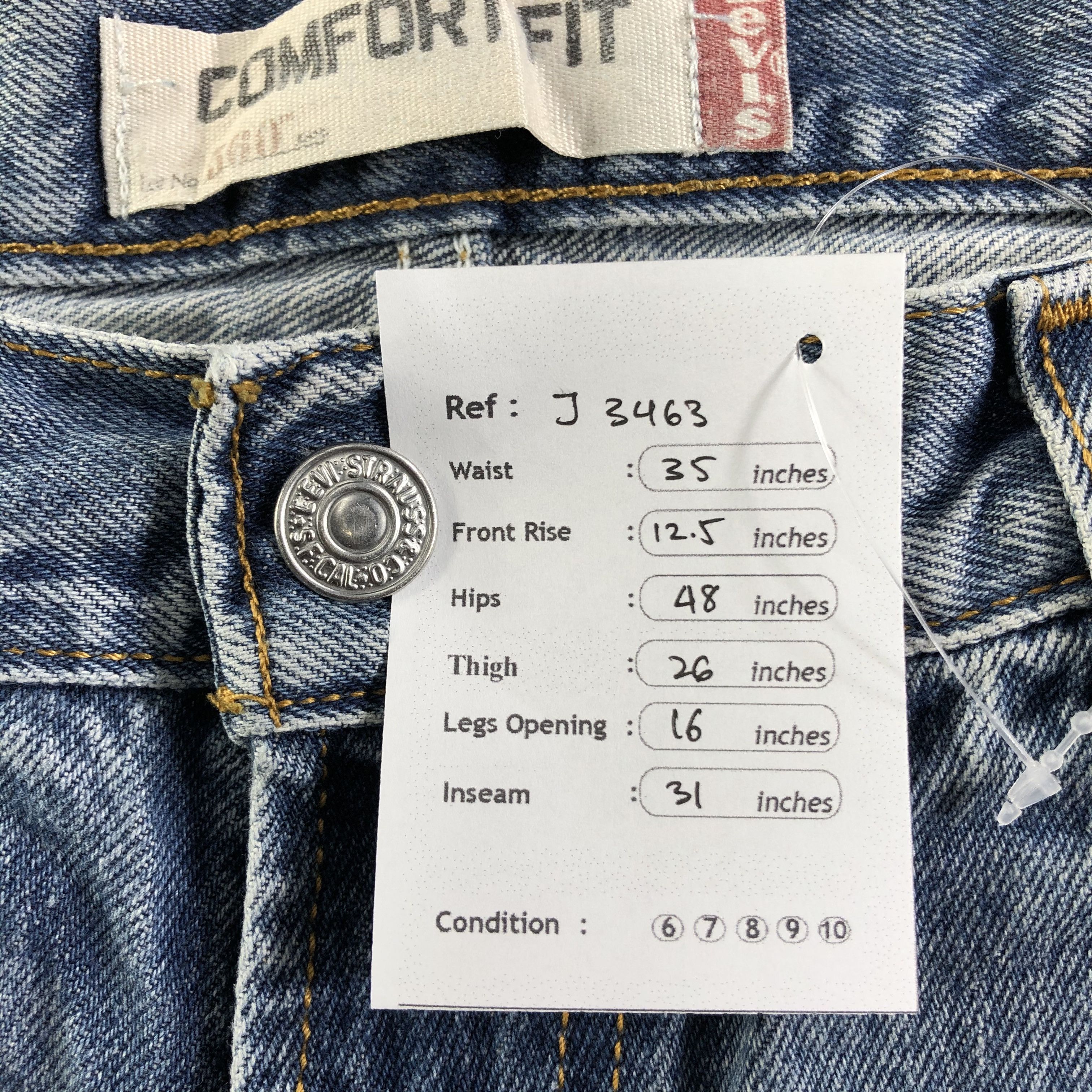 Levi's Vintage Blue Wash Levis 560 Jeans-J3463 Size US 35 - 11 Thumbnail