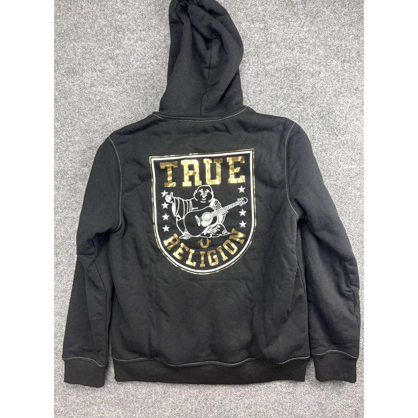 True Religion True Religion Hoodie Mens M Black Full Zip Sherpa Buddha Guitar Graphic Print Size US M / EU 48-50 / 2 - 8 Thumbnail