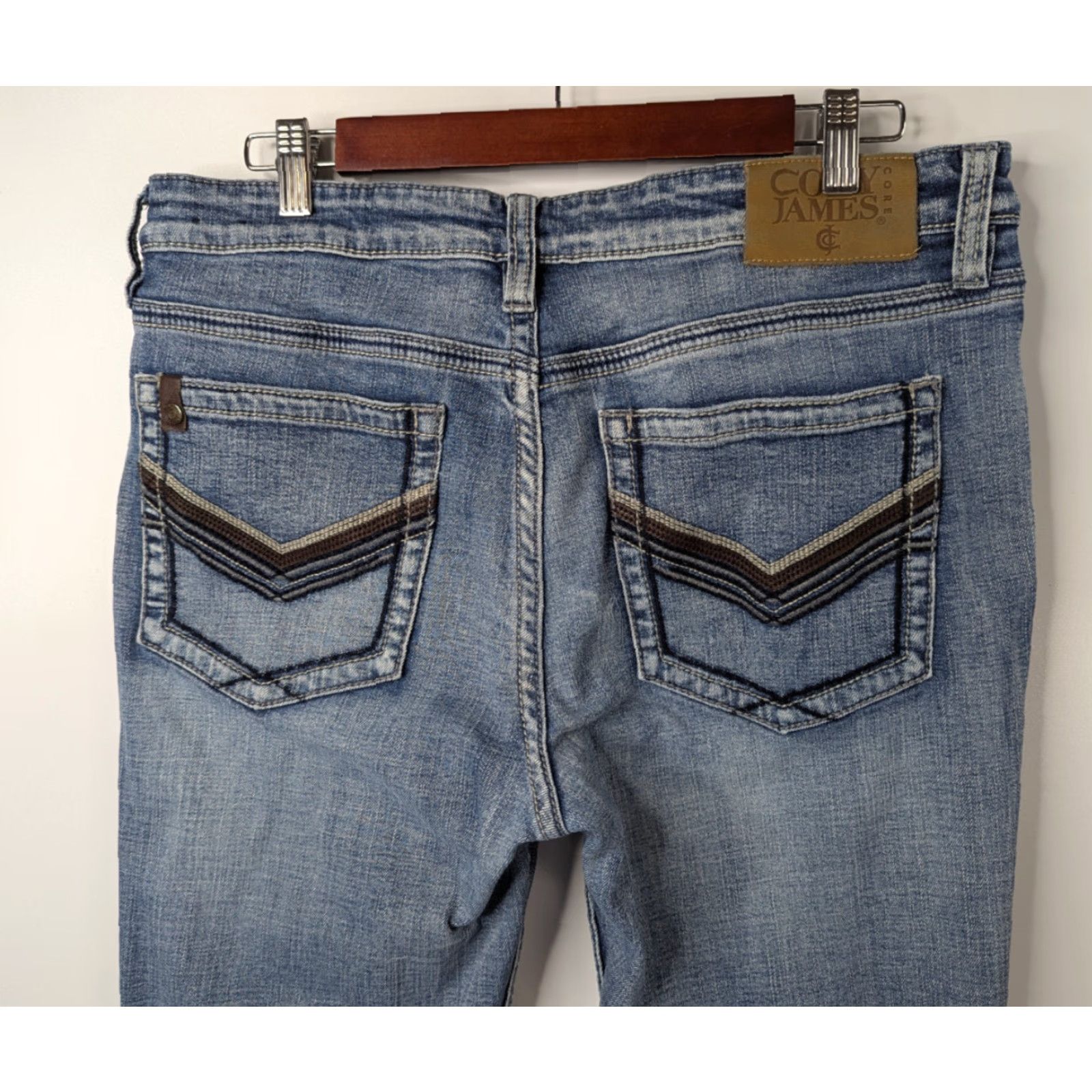 Cody James Cody James Jeans Mens 34x32 Cowboy Rodeo Western Workwear Bootcut 5-Pocket Denim Blue Cotton Regular Zip Size US 34 / EU 50 - 3 Thumbnail