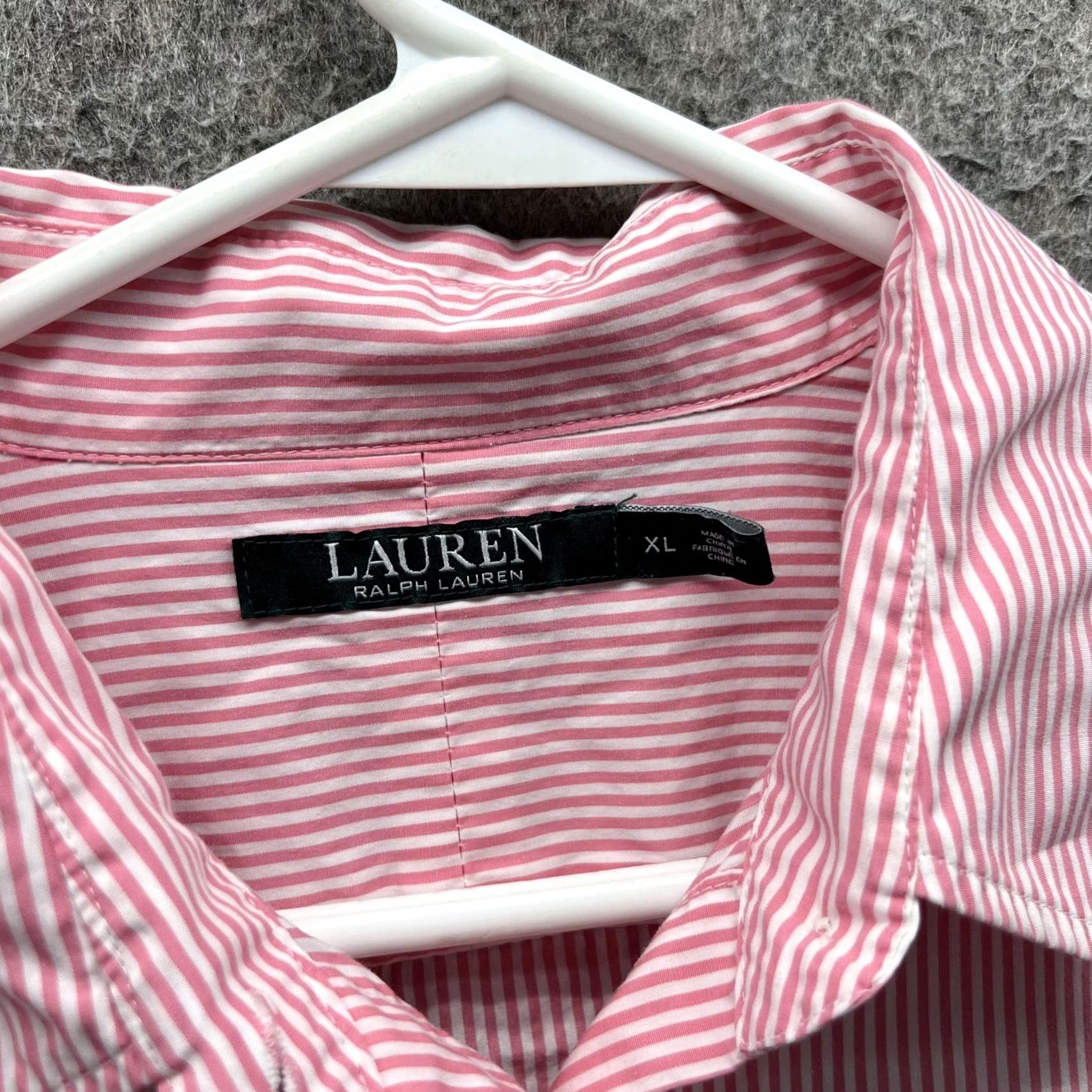 Ralph Lauren Lauren Ralph Lauren Shirt Womens XL Pink Stripe Button Front Long Sleeve Top Size XL / US 12-14 / IT 48-50 - 2 Thumbnail
