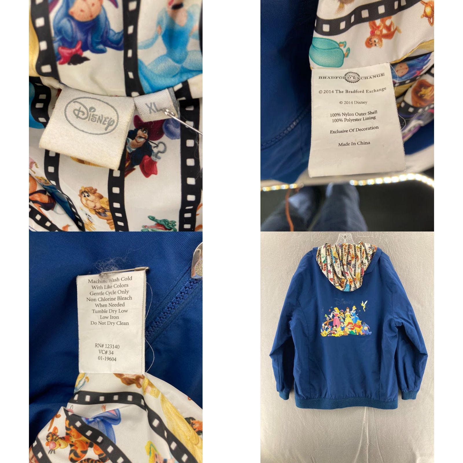 Disney Disney Walt Disney World Hooded Jacket Womens XL Blue Full Zip Mickey Princess Size XL / US 12-14 / IT 48-50 - 8 Thumbnail