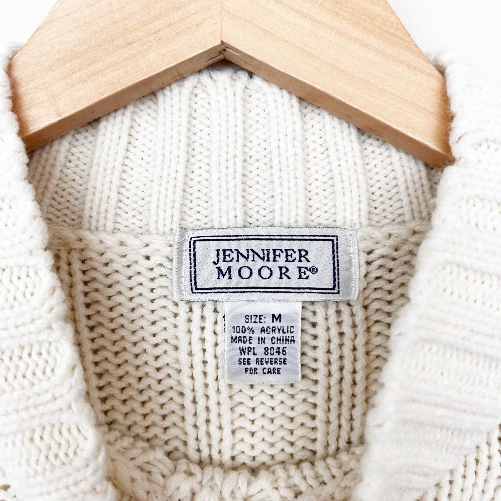 Other Vintage Jennifer Moore Off White Cable Knit Chunky Sweater M Size M / US 6-8 / IT 42-44 - 2 Thumbnail
