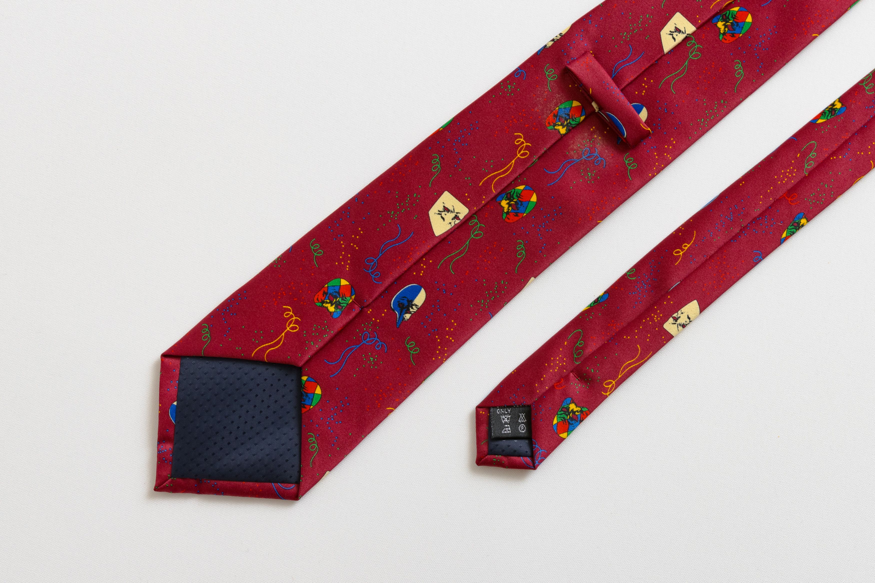 Vintage man Tie abstract pattern print necktie retro silk tie 041 Size ONE SIZE - 6 Thumbnail