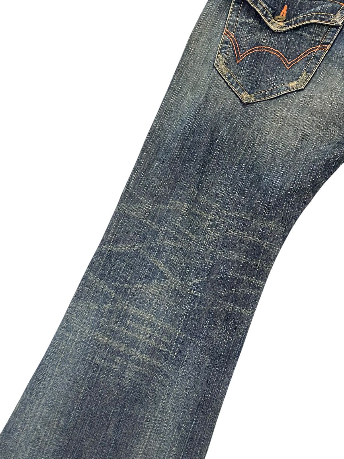 Edwin Flare Loose Jeans Edwin XVs Faded Distress Boot Cut 9🟦 Size US 33 - 15 Thumbnail