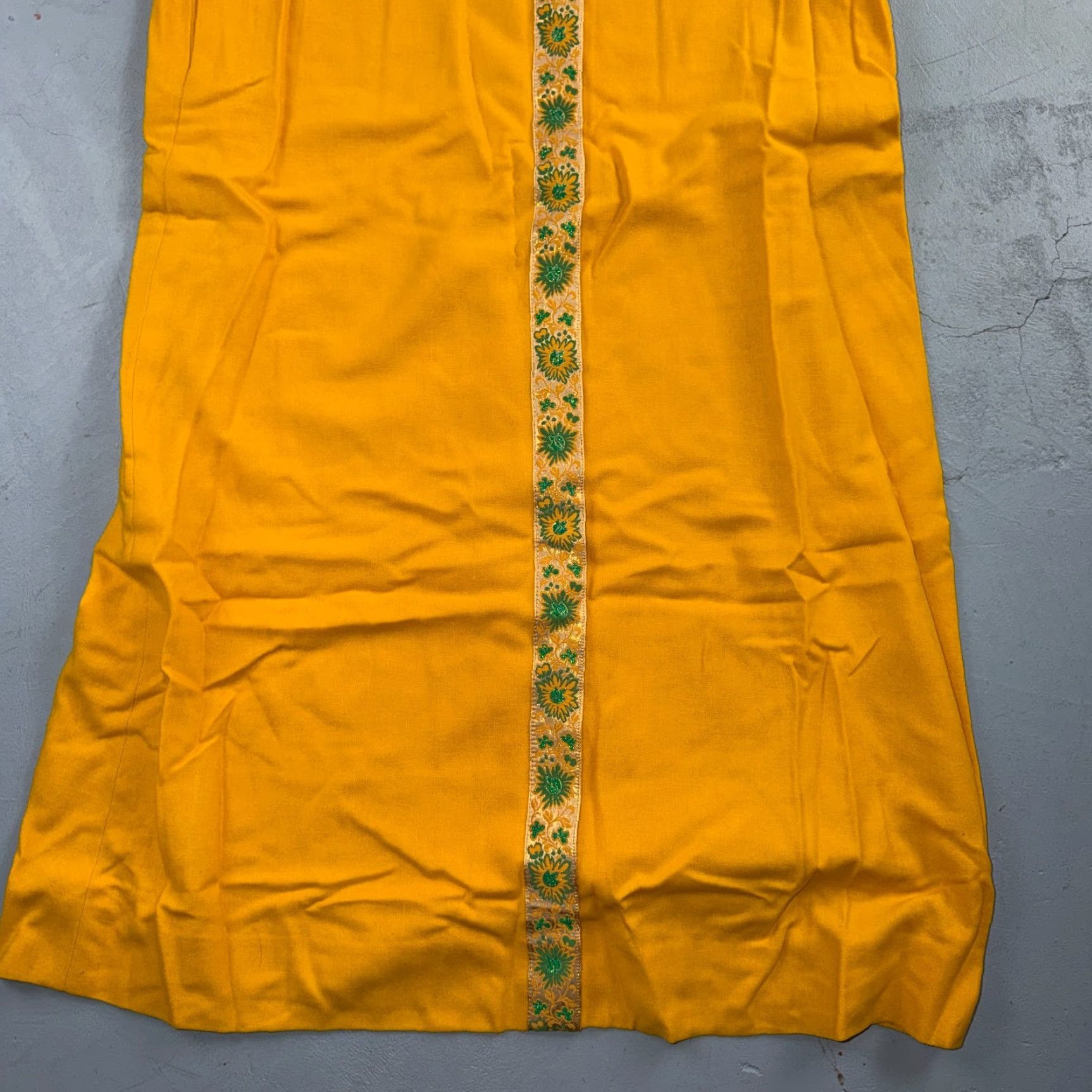 Vintage VINTAGE 1950s 60s Yellow Long Dress Rockabilly Boho Belted Summer Movie Casual Size S / US 4 / IT 40 - 3 Thumbnail
