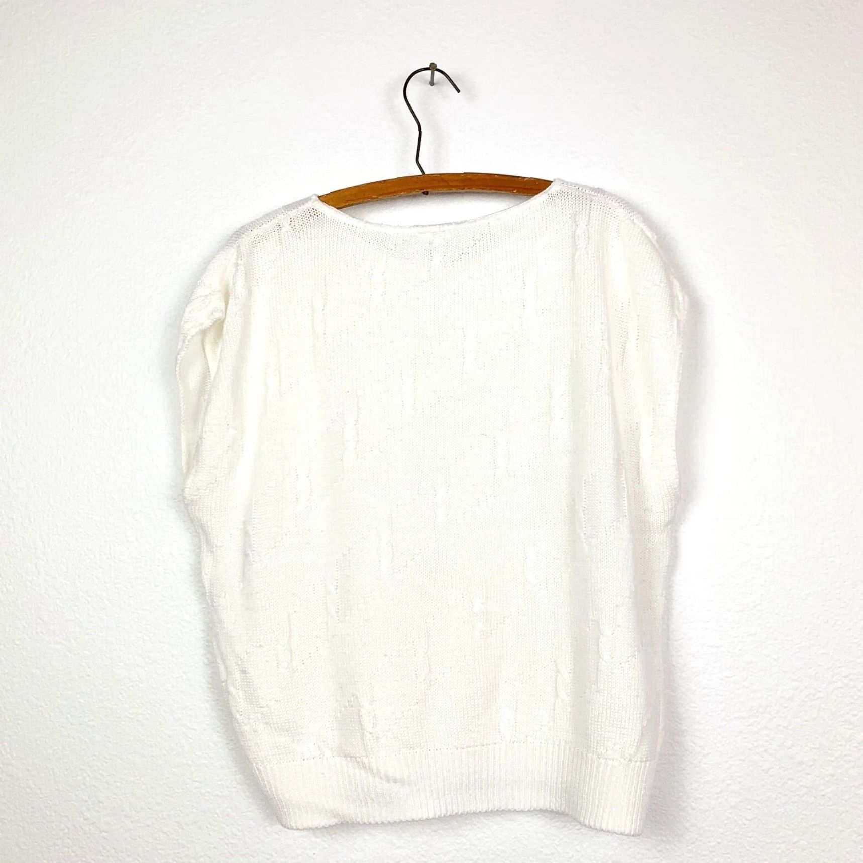 Vintage Vintage 80s Sweaters USA White Sleeveless Cap Sleeve Medium Shirt Womens Size M / US 6-8 / IT 42-44 - 4 Thumbnail