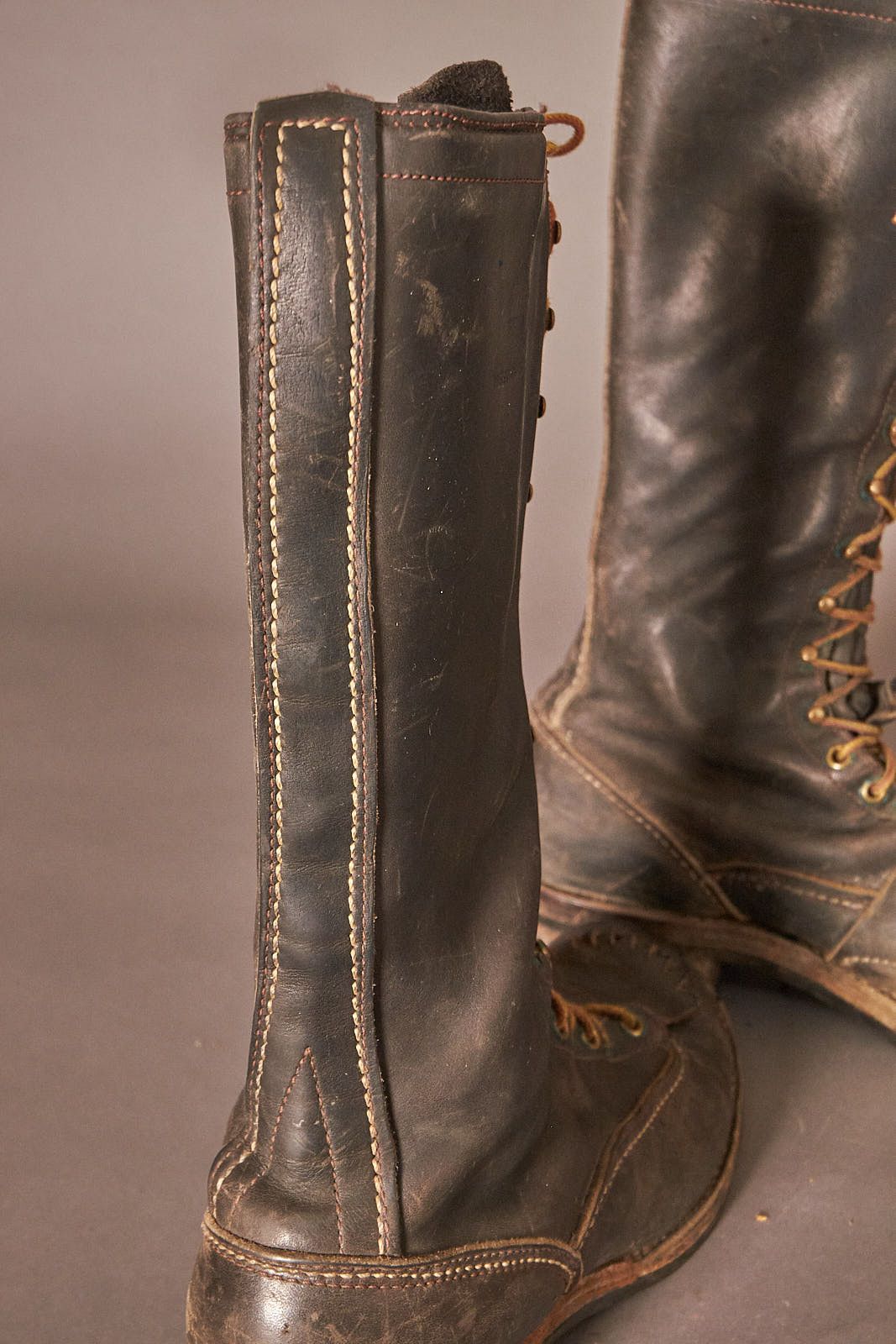 WESCO 90s Westco Vibram Sole Climber Logger Black Leather Boots Size US 10.5 / EU 43-44 - 4 Thumbnail