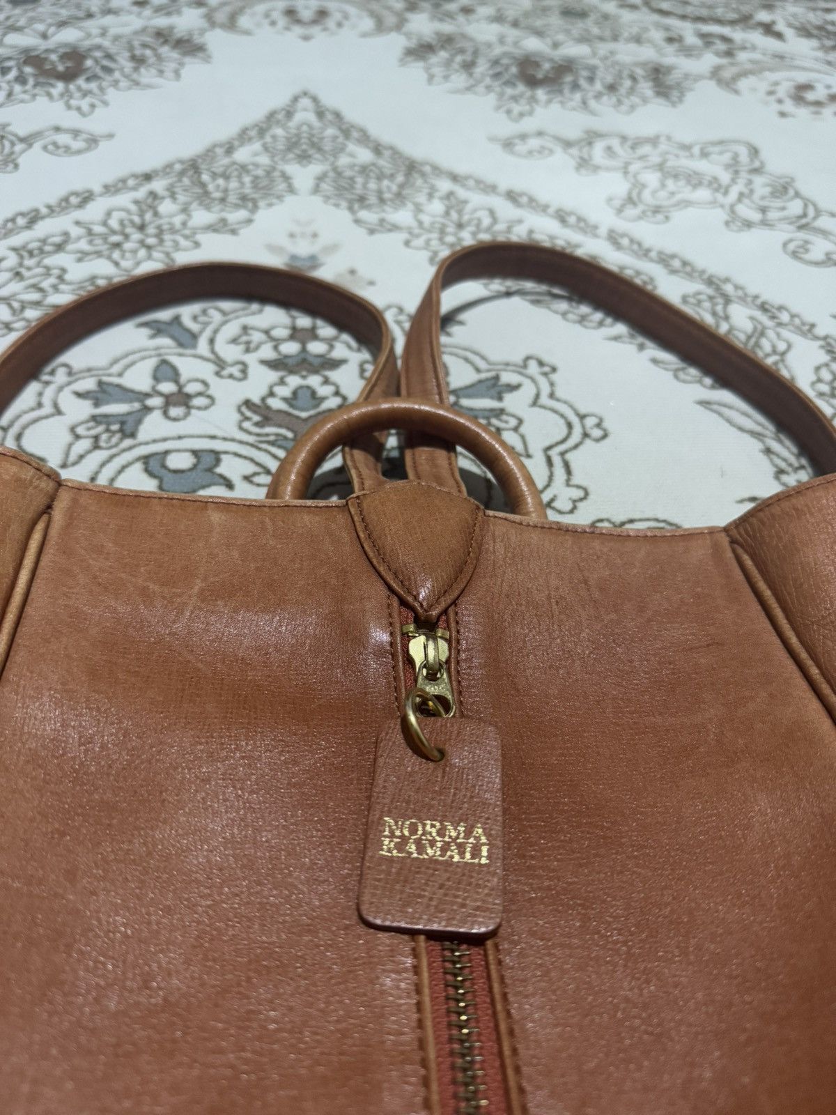 Genuine Leather × If Six Was Nine × Japanese Brand Vtg Norma Kamali Full Leather Mini Backpack Size ONE SIZE - 3 Thumbnail