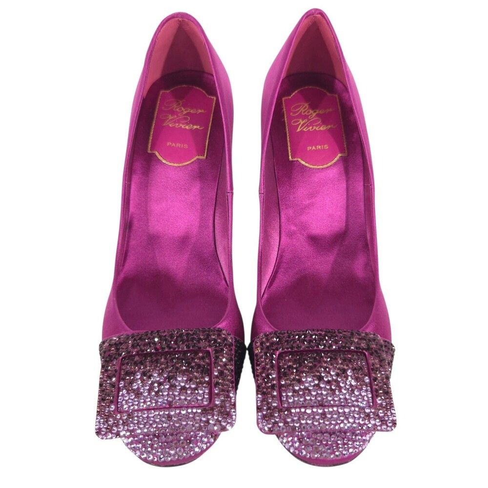 Roger Vivier Roger Vivier Flower Strass Satin Pumps US 5.5 EU 35.5 Women Size US 5.5 / IT 35.5 - 2 Thumbnail