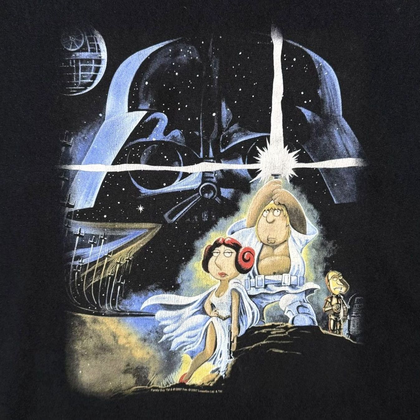 Jerzees VINTAGE Jerzees T-Shirt Cartoon Family Guy Blue Harvest Black Large Sleeved Short Sleeve Round Neck 2007 Mens Jerzees Size US L / EU 52-54 / 3 - 5 Thumbnail