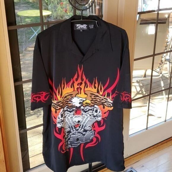 Other Dragonfly Clothing Co. Fire Eagle Skull Motor Buttondown Sho Size US XL / EU 56 / 4 - 2 Thumbnail