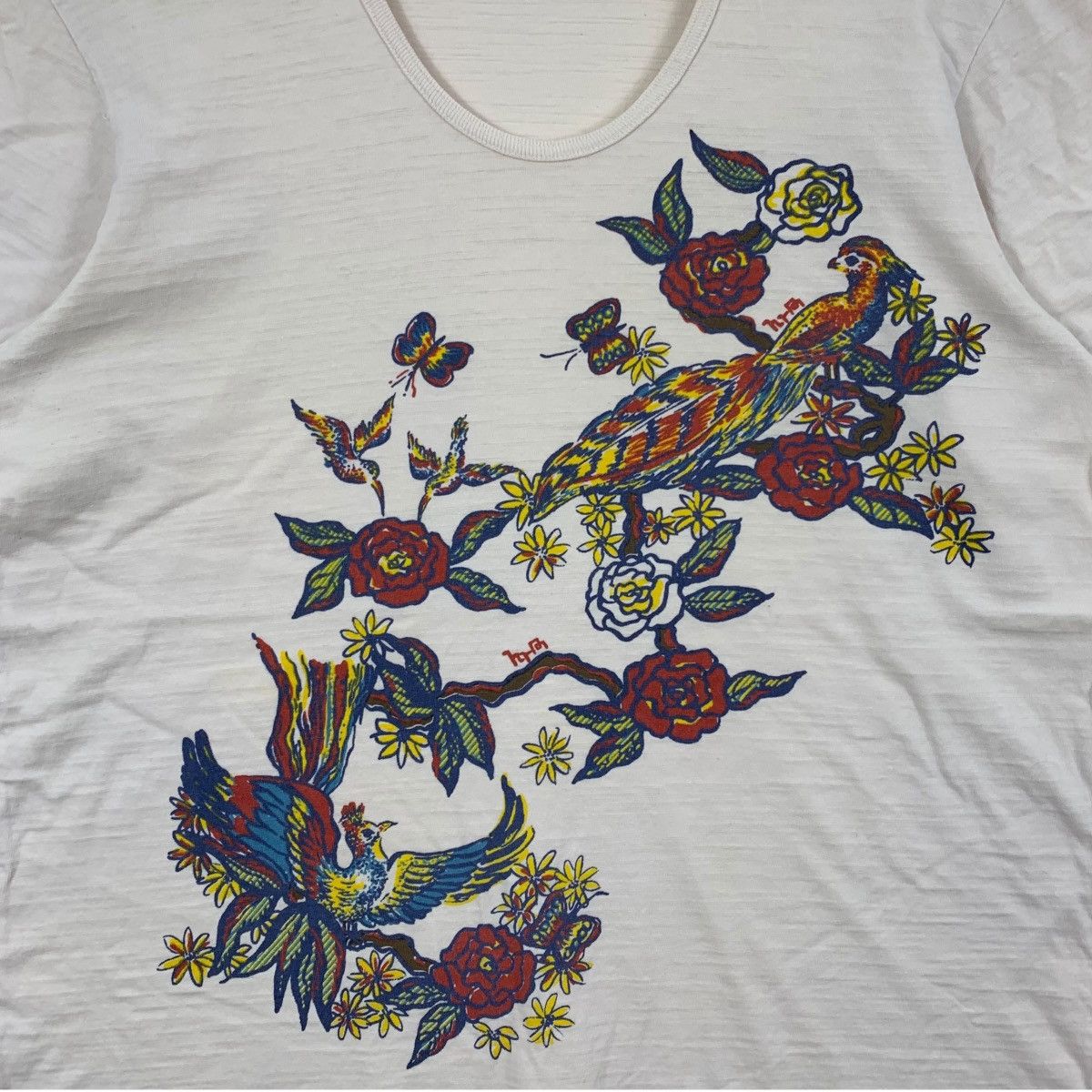 Japanese Brand HR MARKET Hollywood Ranch Hrm Flowers Birds Japanese Tshirt Size XL / US 12-14 / IT 48-50 - 3 Thumbnail