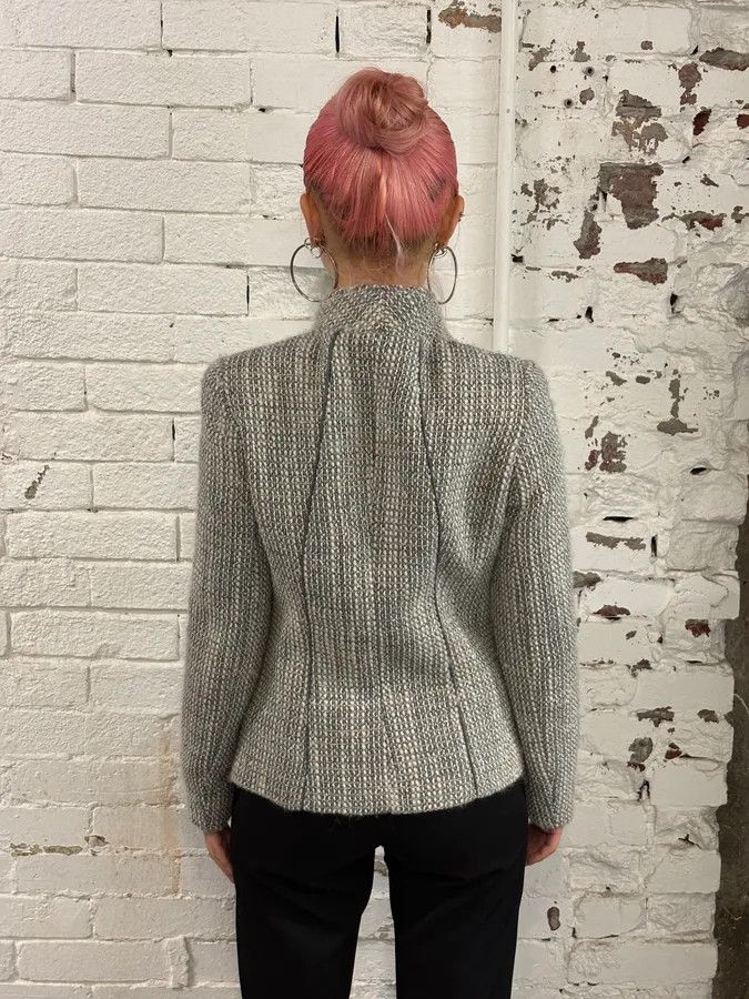 Gucci 2000s Gucci Grey Tweed Jacket Size S / US 4 / IT 40 - 3 Thumbnail