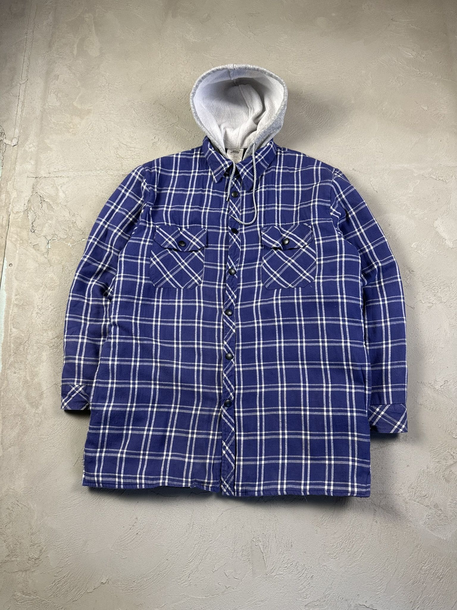 Vintage 90s Vintage Storm Fighter Workwear Flannel Hood Jacket Size US L / EU 52-54 / 3 - 1 Thumbnail