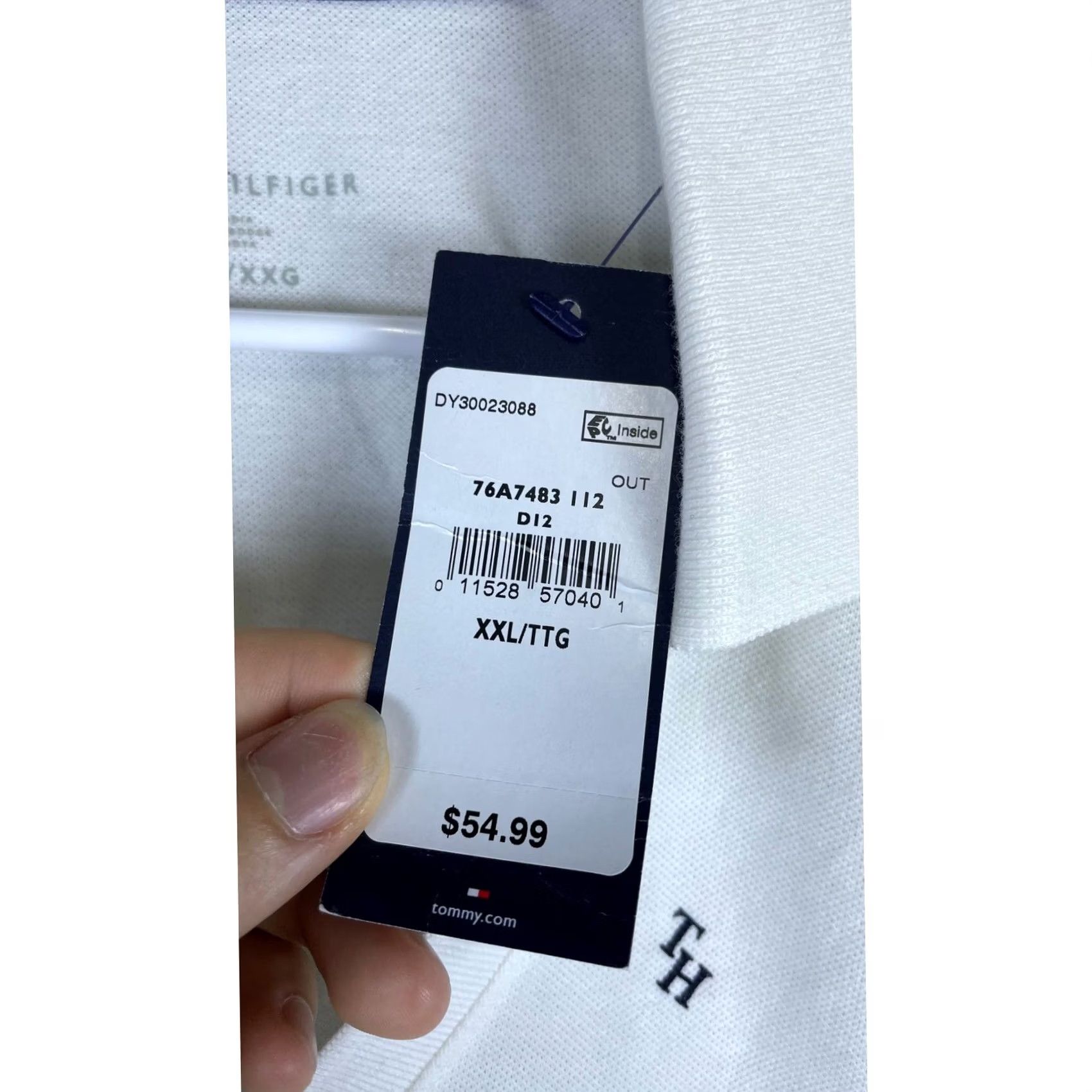 Tommy Hilfiger Tommy Hilfiger Polo Shirt Women XXL White New Monogram V-Neck Short Sleeve Pique Size XXL / US 16-18 / IT 52-54 - 7 Thumbnail